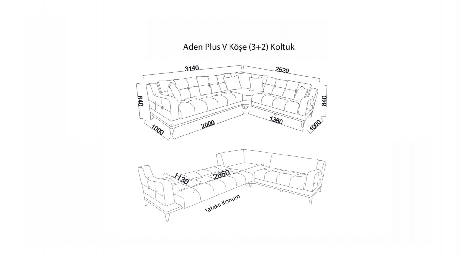 Aden Plus V Wohnlandschaft (3+2) Sofa