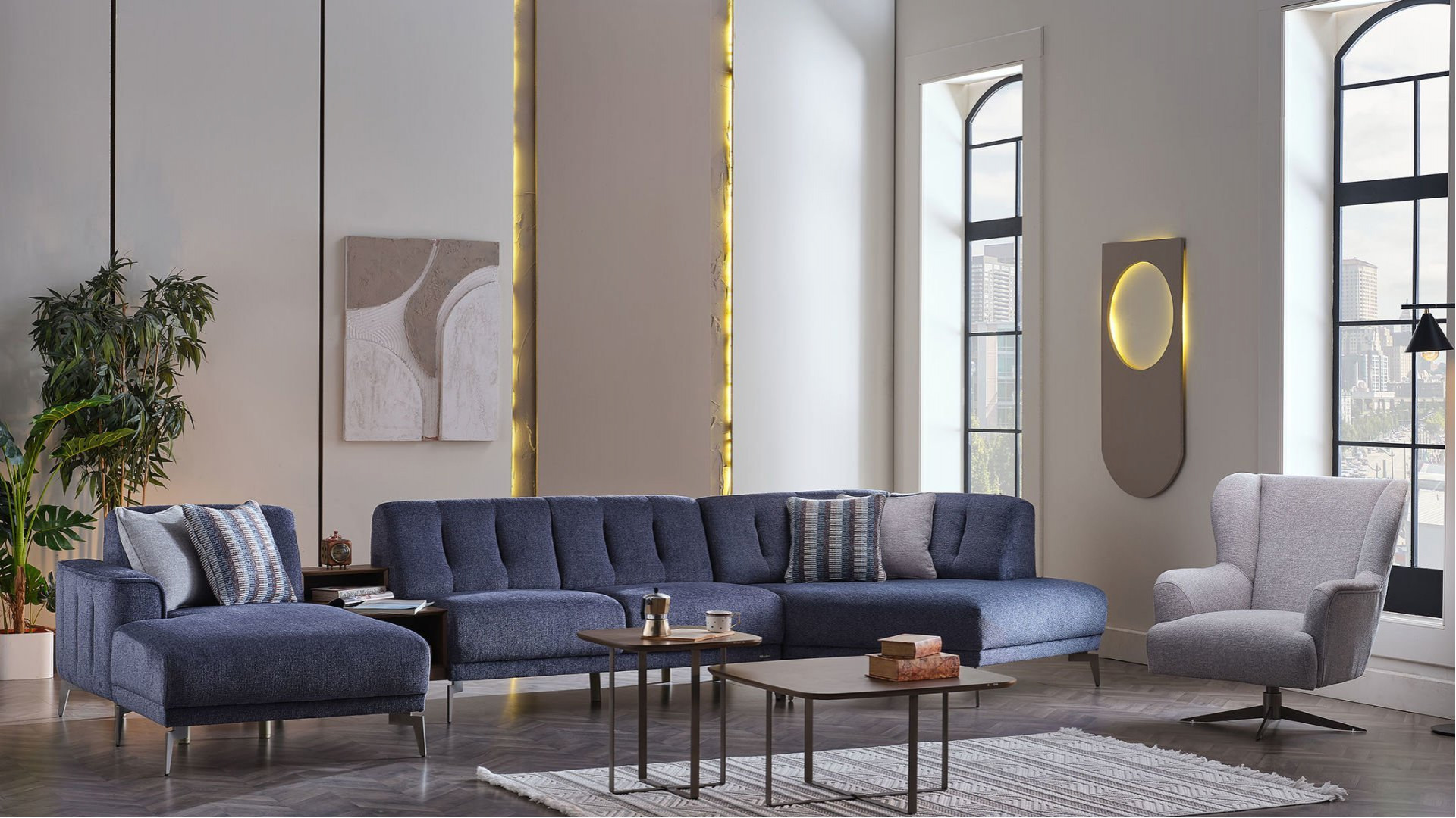 Atlanta Wohnlandschaft - Blau