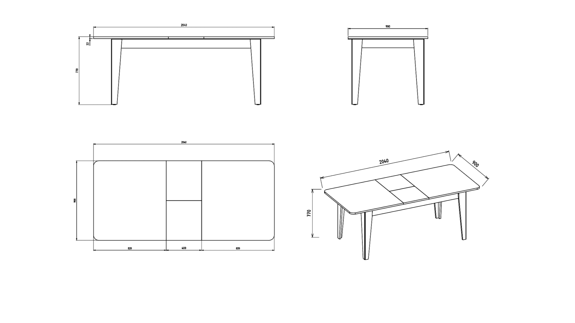 Leny Esstisch, ausziehbar