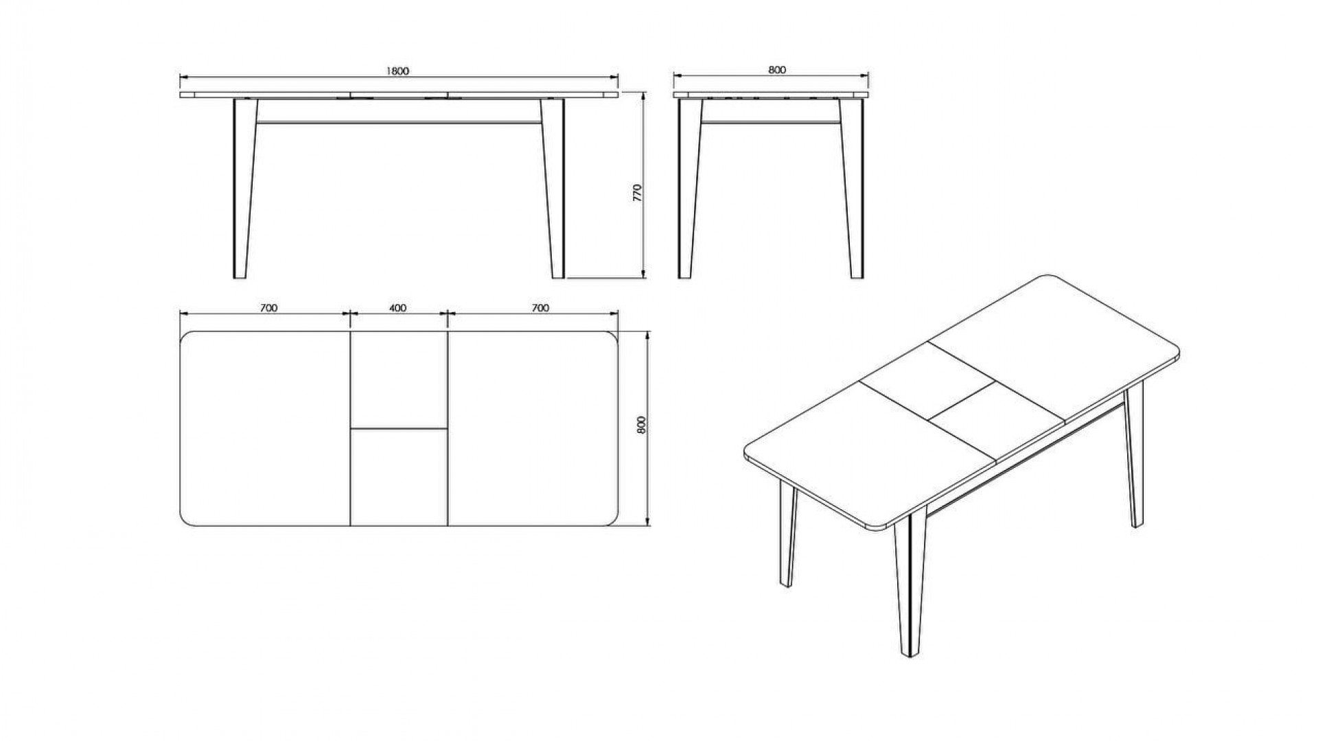 Majer Mini Esstisch, ausziehbar