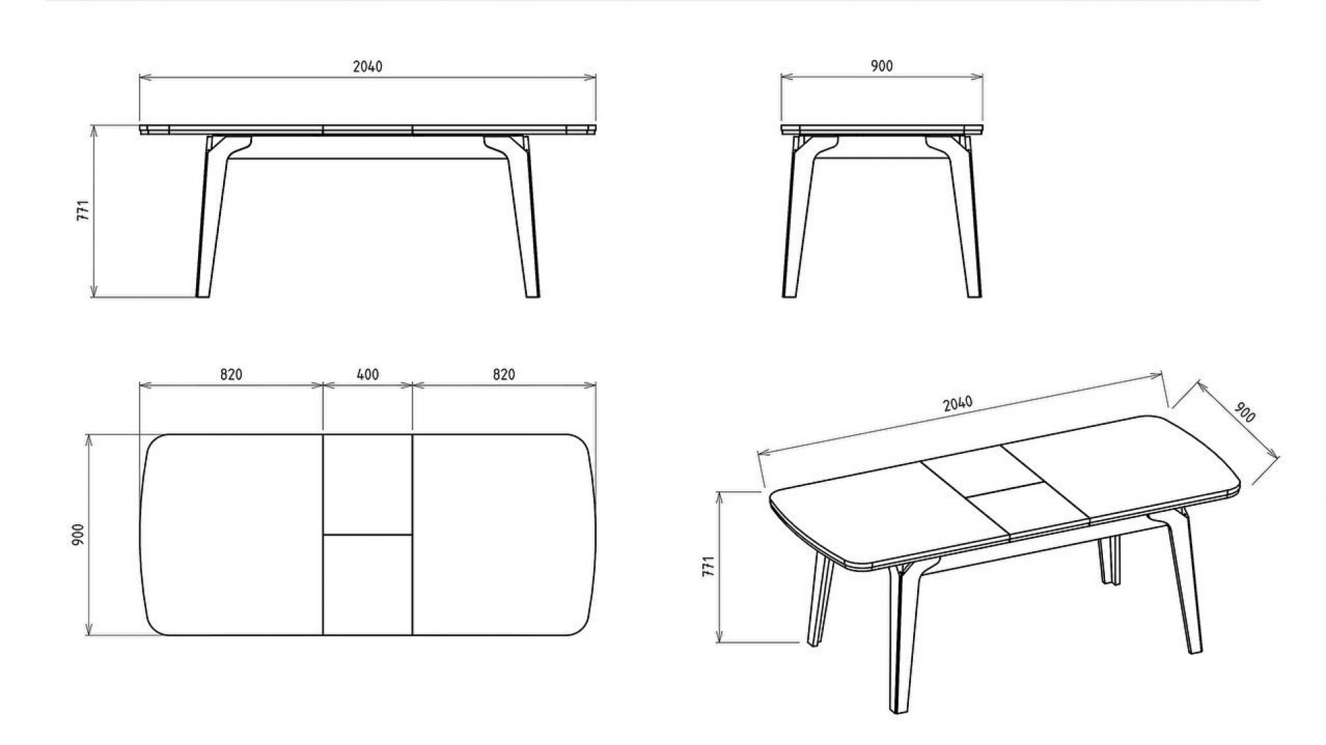 Valesco Esstisch, ausziehbar