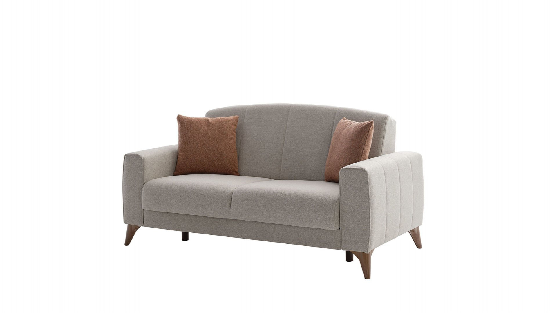 Nilya 2er-Sofa Creme - Ziegelrot
