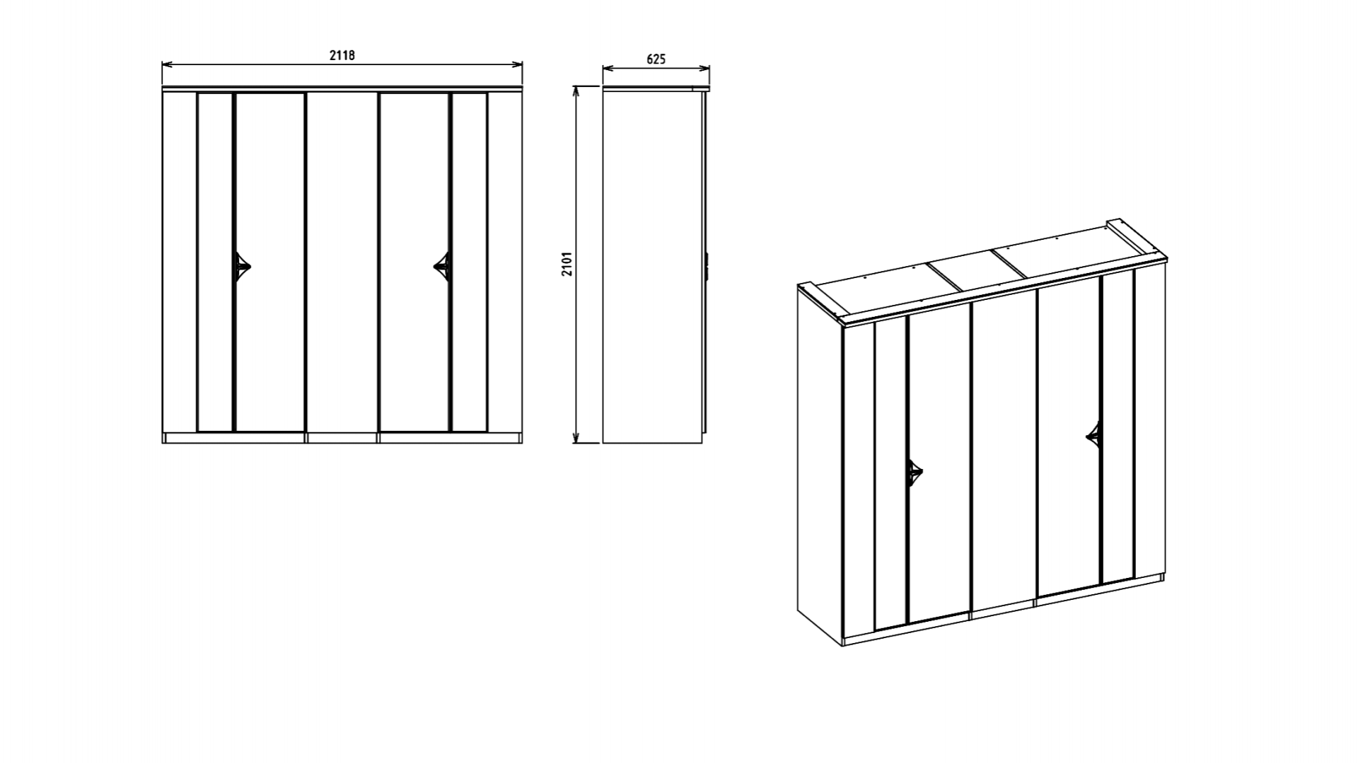 Leny 5-türiger Schrank