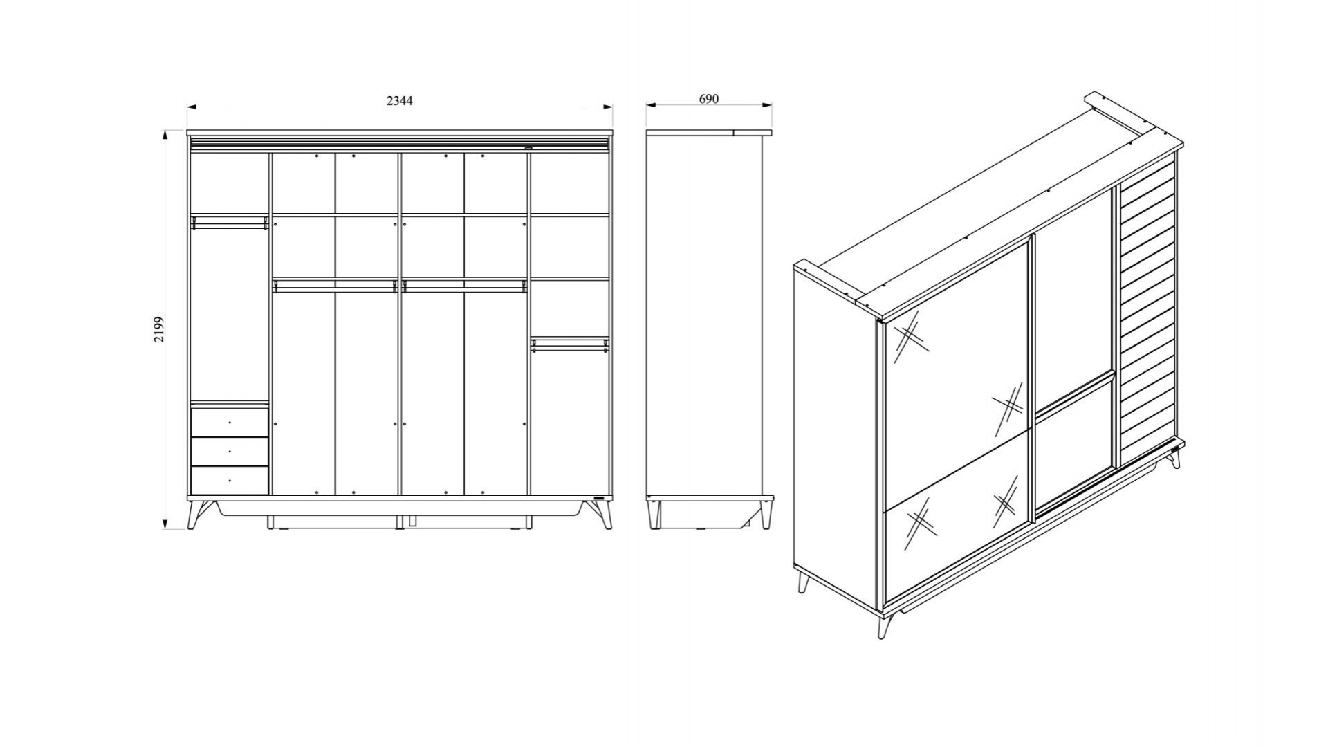 Mavenna Schwebetürenschrank