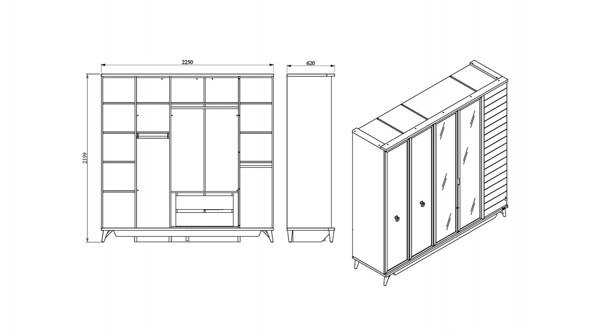 Mavenna 5-türiger Schrank