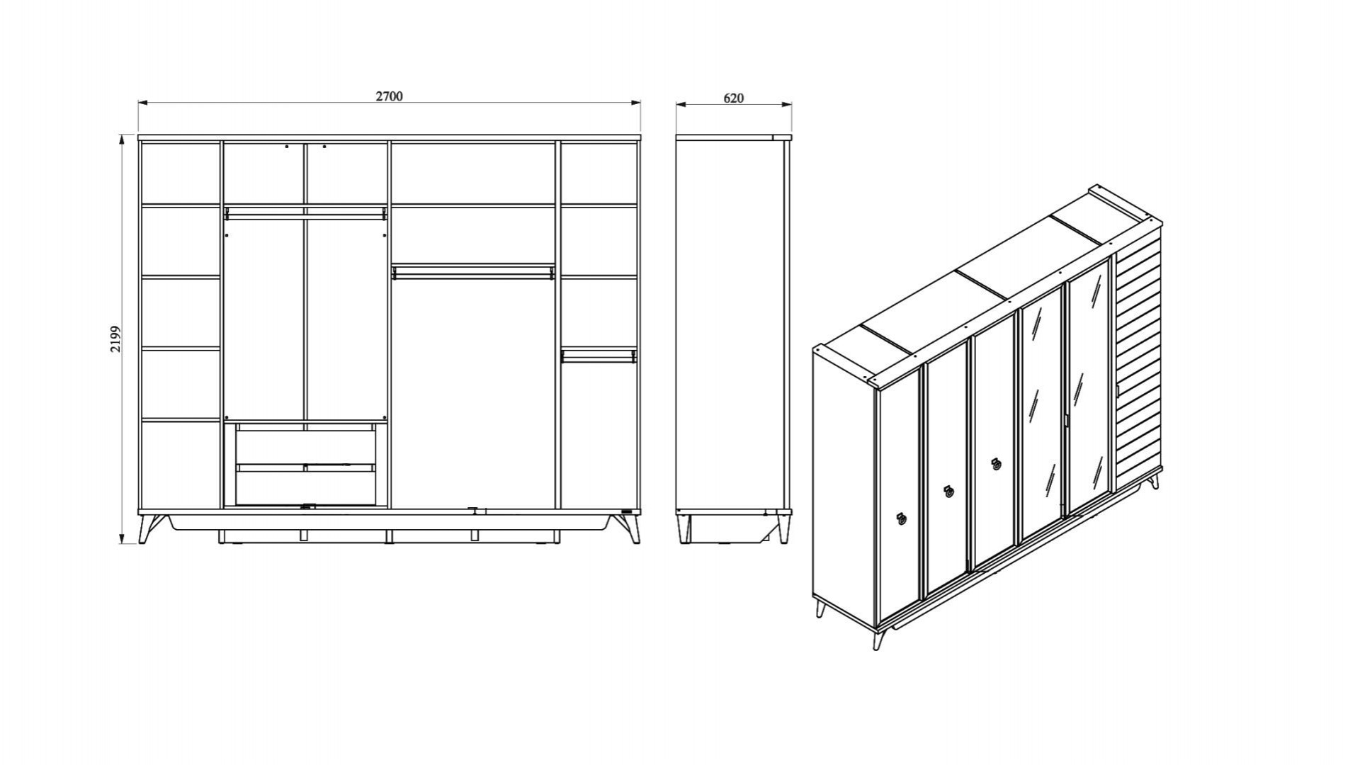 Mavenna 6-türiger Schrank