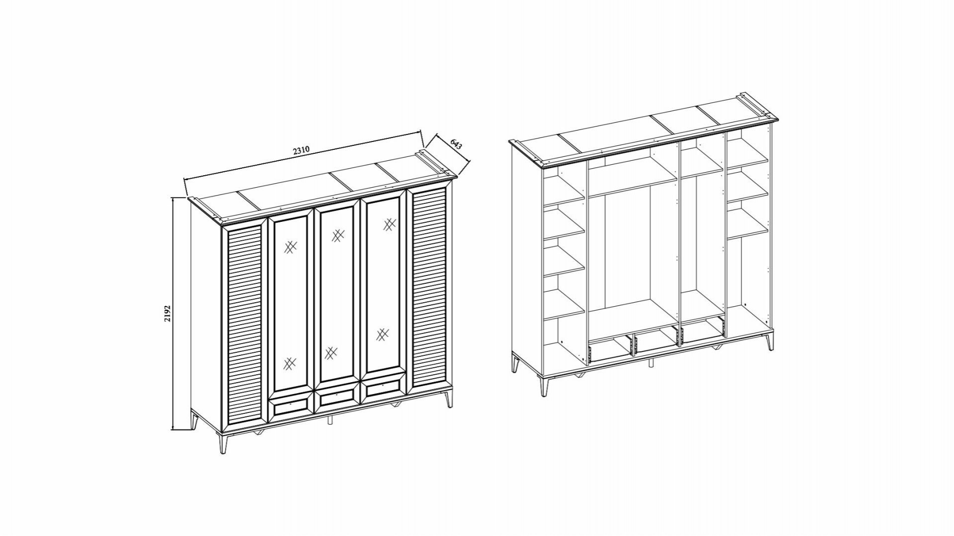Vilza 5-türiger Schrank