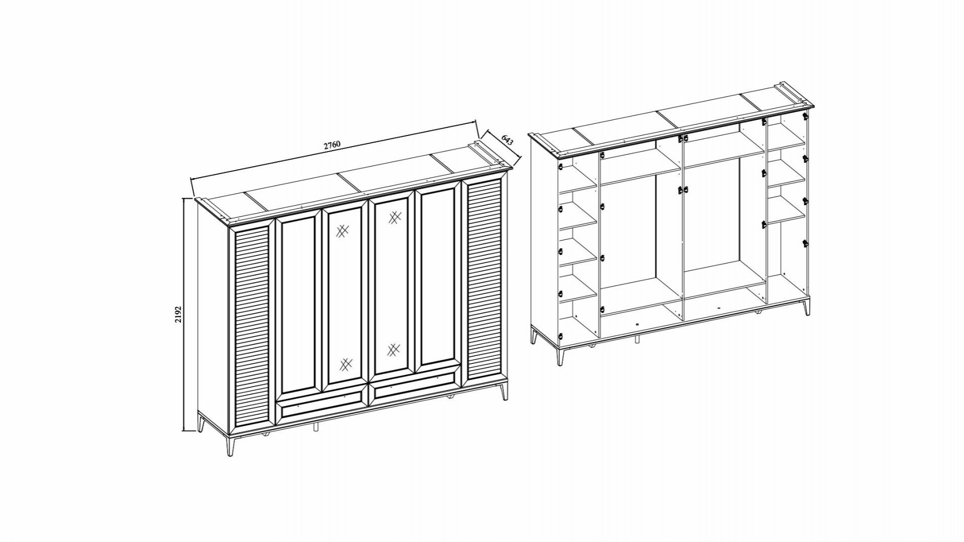 Vilza 6-türiger Schrank