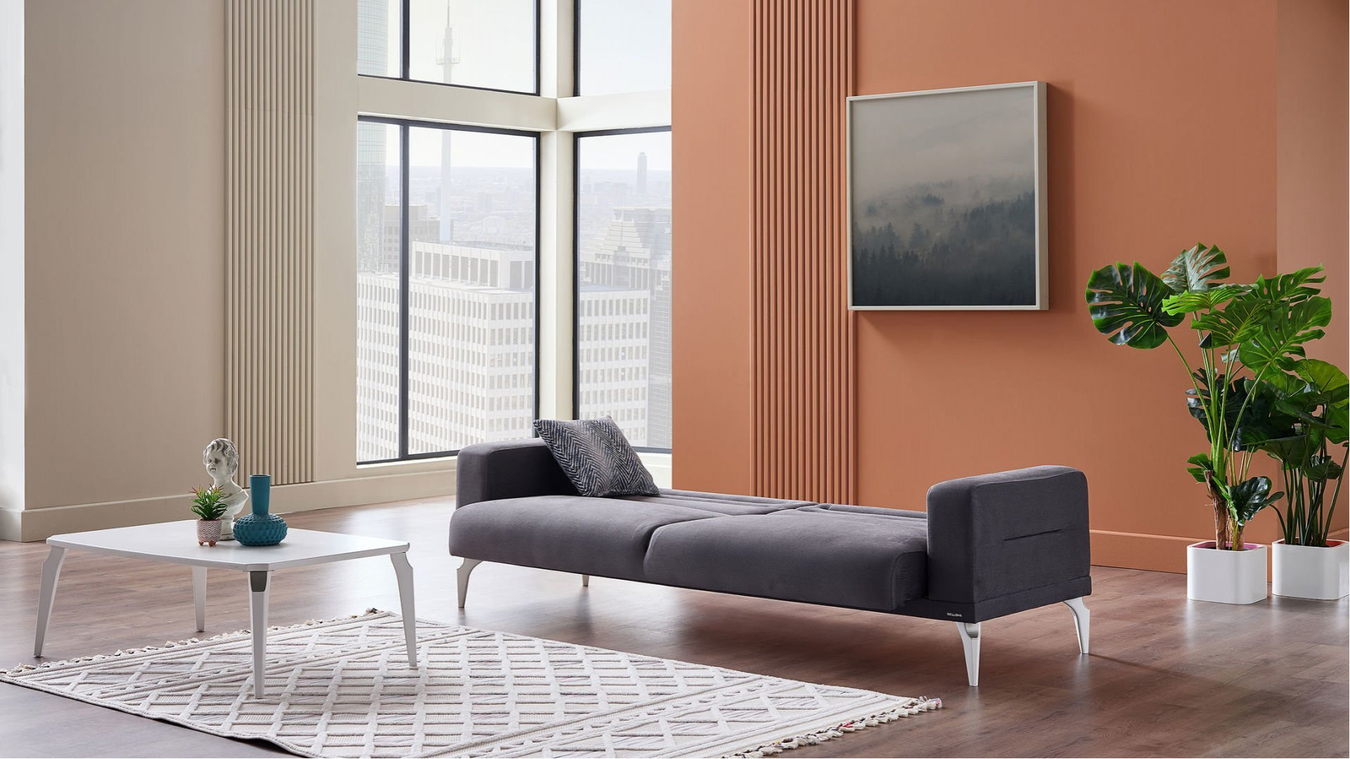 Majer 3er-Sofa - Anthrazit