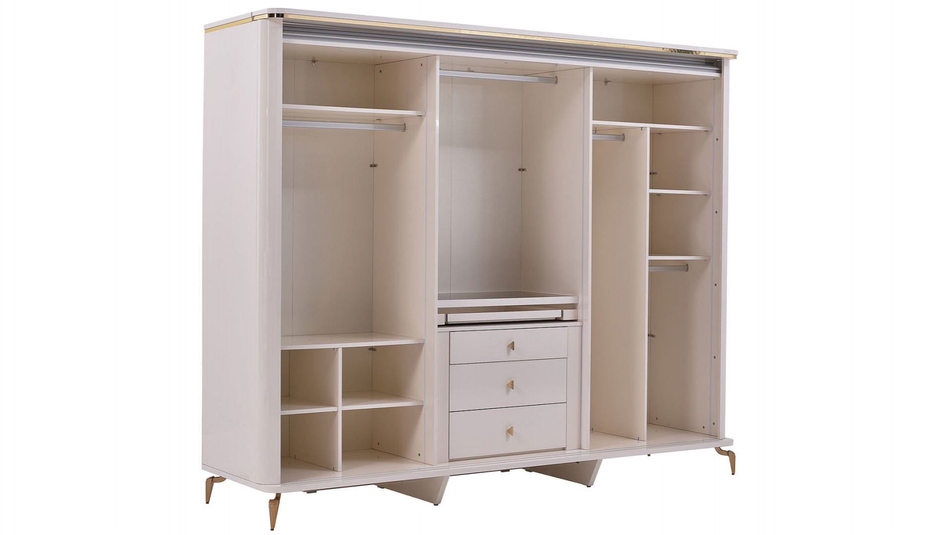 Plaza Schwebetürenschrank - Elfenbein