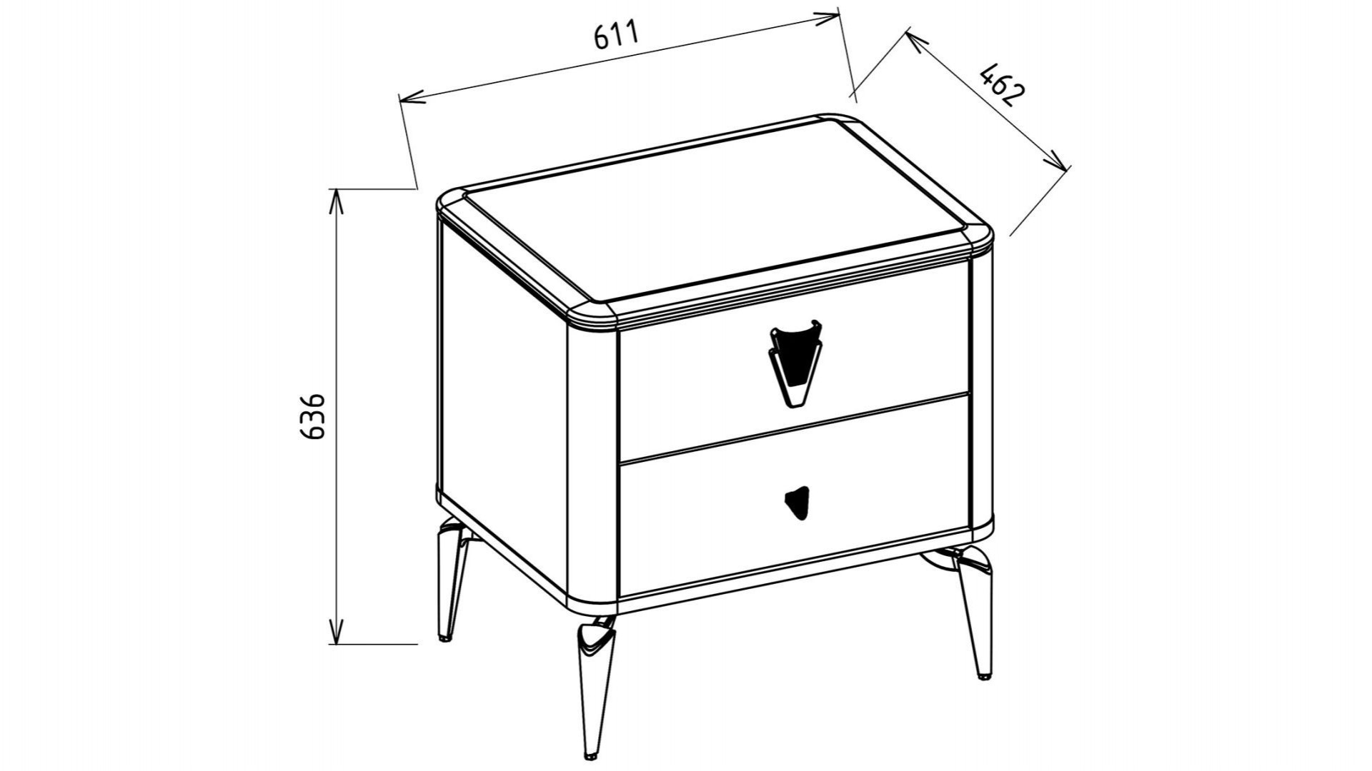 Plaza Nachttisch - Elfenbein