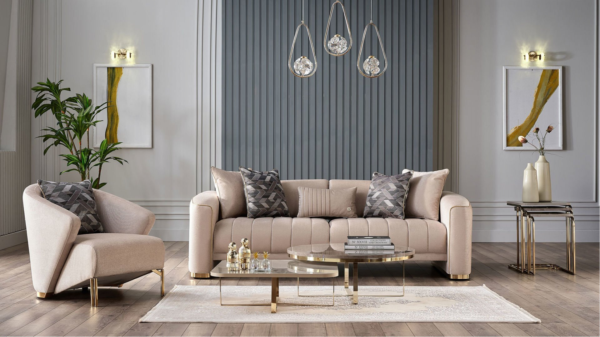 Veronica Einzel-Sofa - Vizon