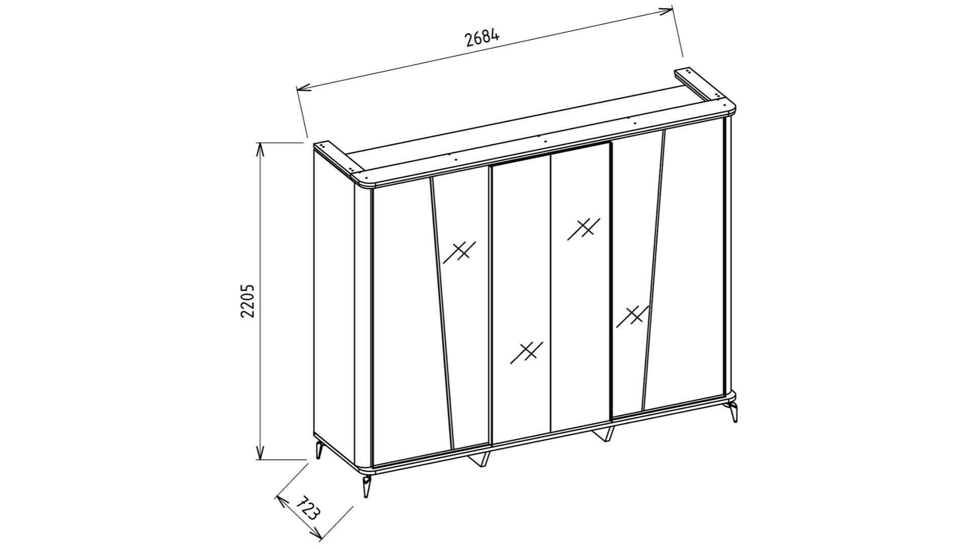 Plaza Schwebetürenschrank - Elfenbein