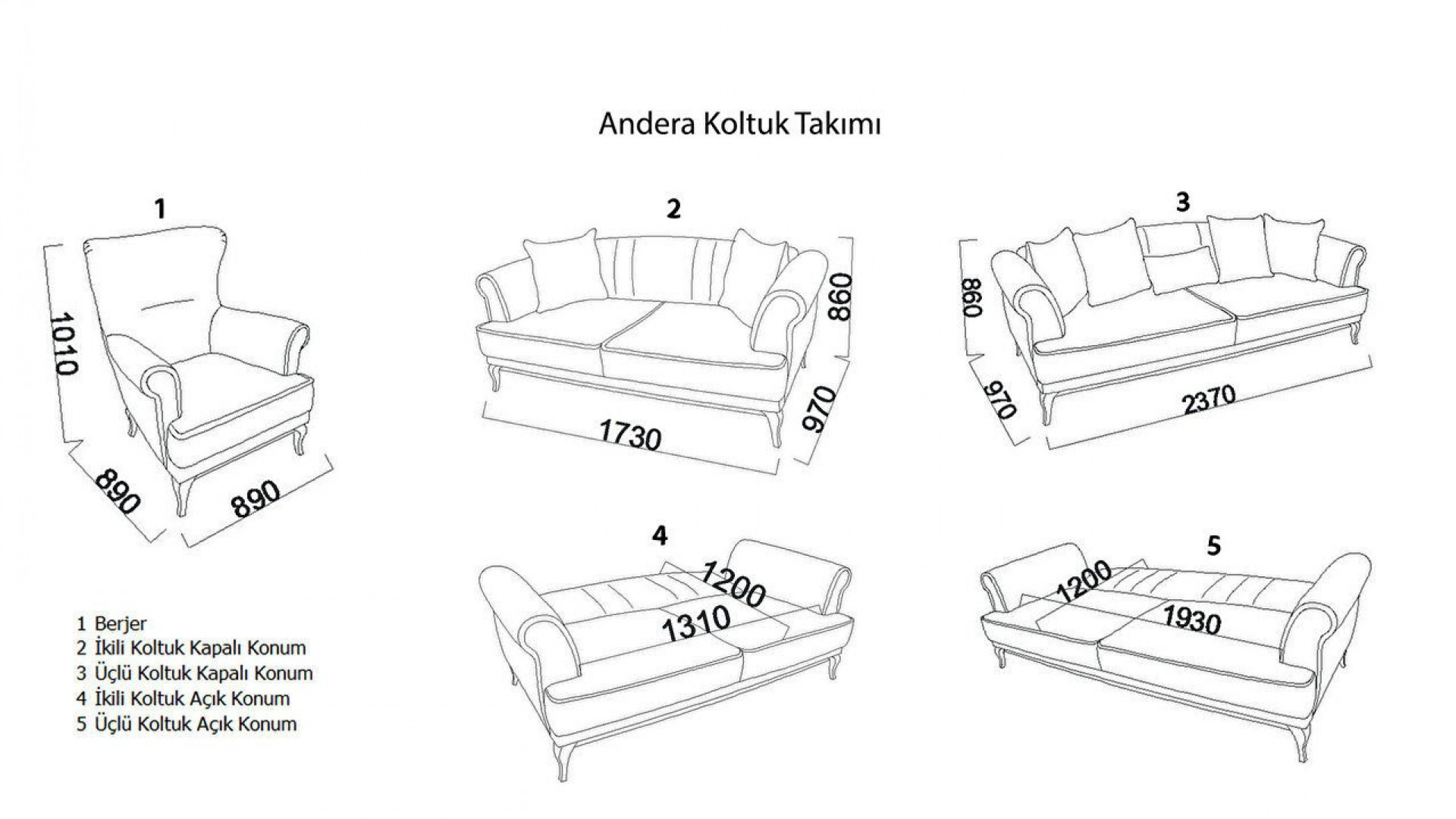 Andera 3er-Sofa