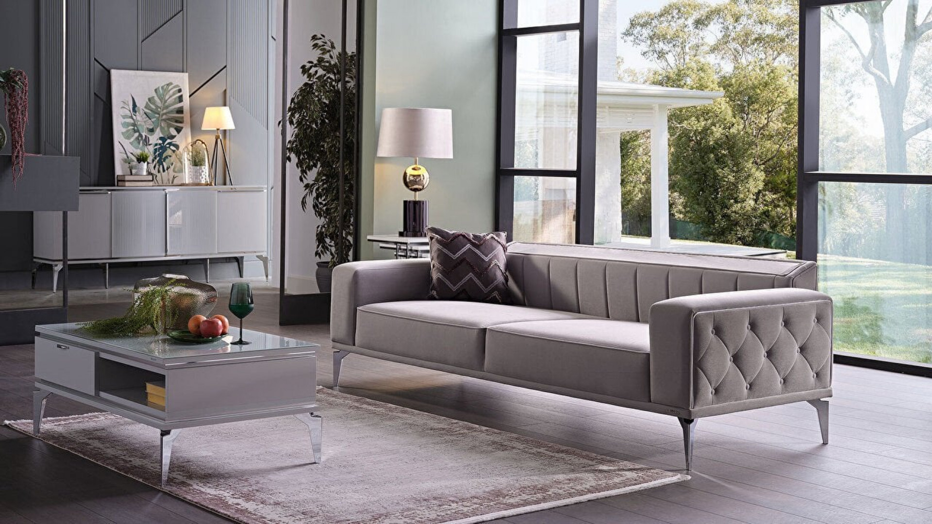 Loretto 3er-Sofa - Kreuzmuster