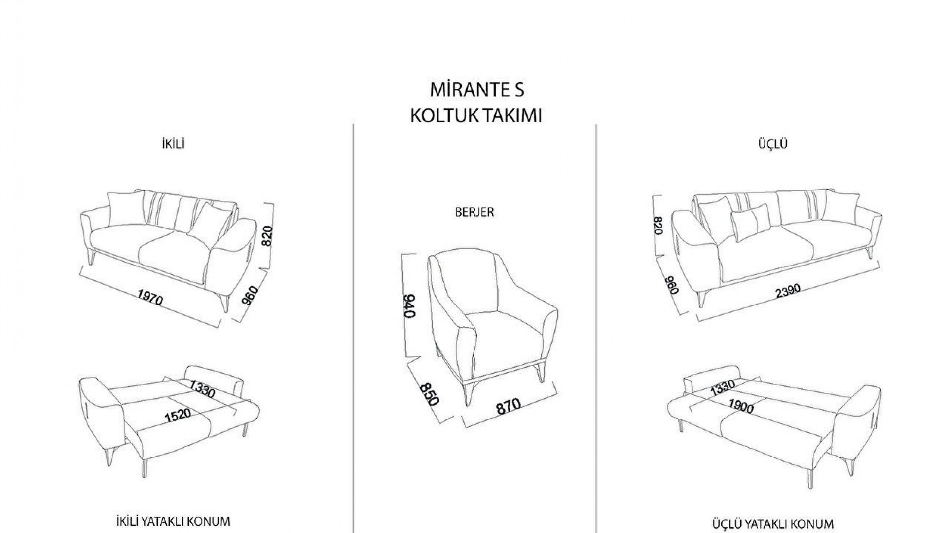 Mirante S 3er-Sofa