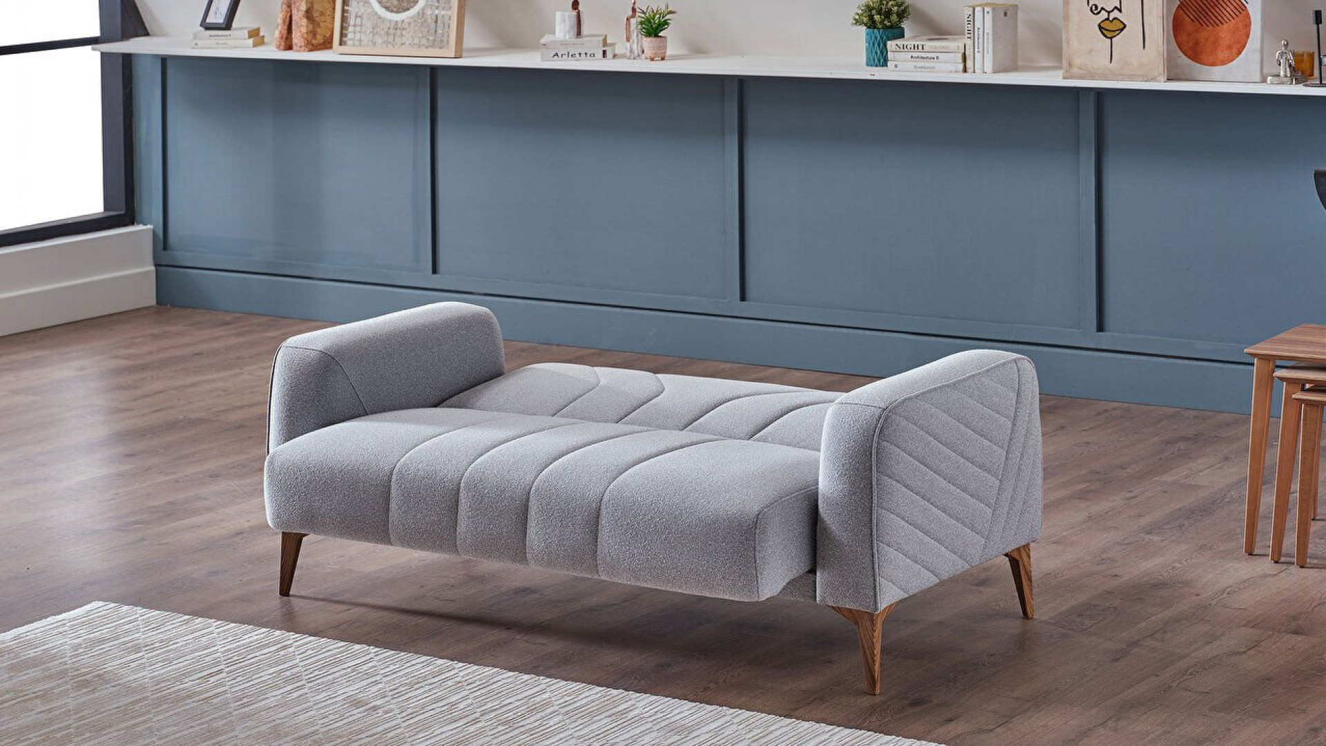 Mathias 2er-Sofa - Bordeaux-Kissen