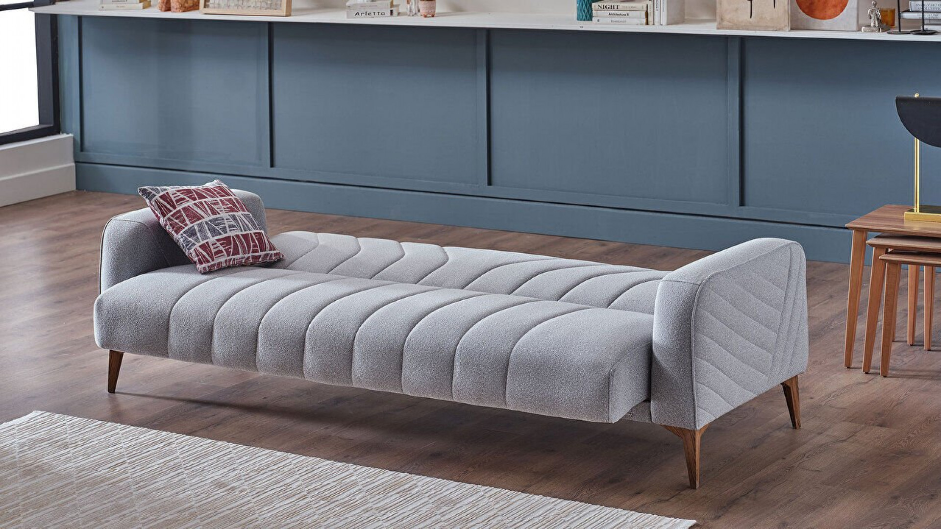 Mathias 3er-Sofa - Bordeaux-Kissen