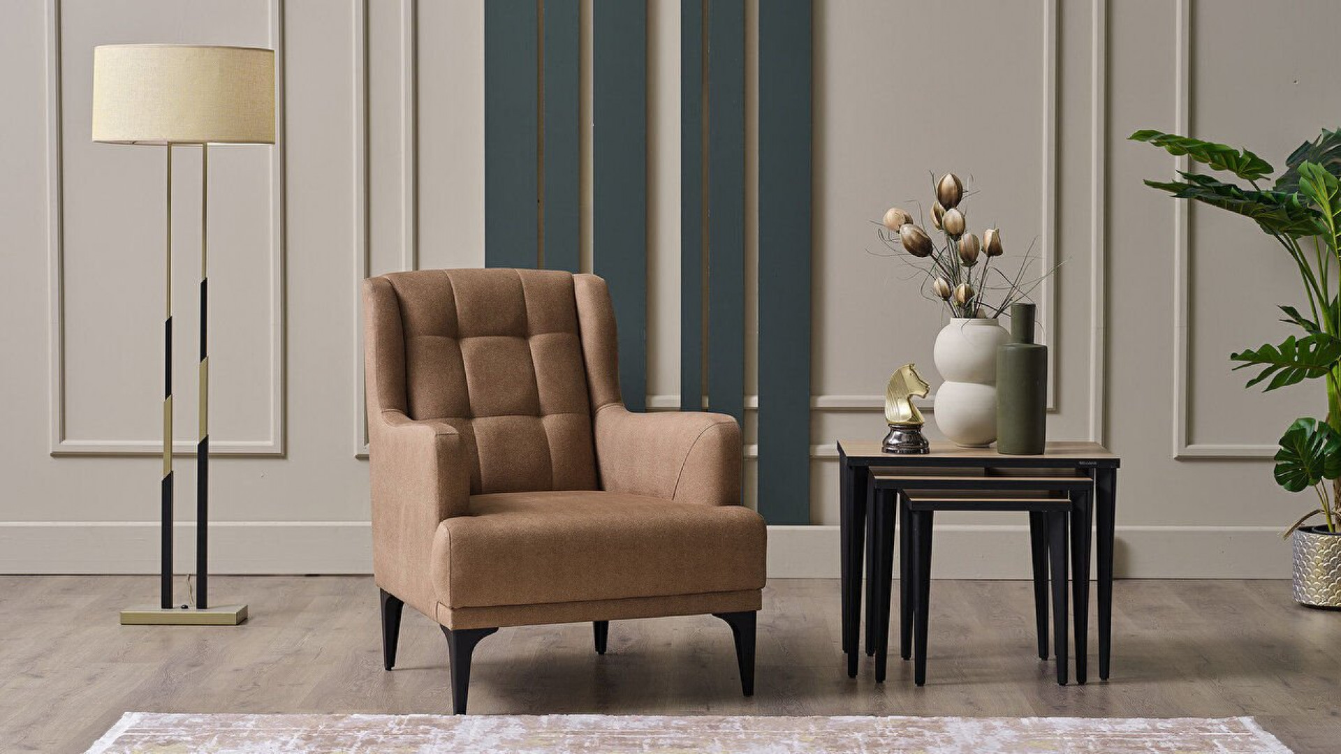 Palermo Sessel - Schwarze Füße