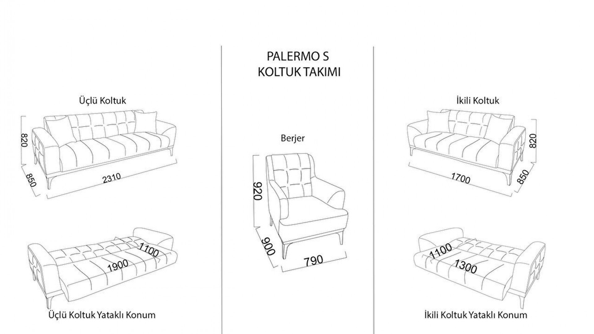 Palermo Sessel - Schwarze Füße