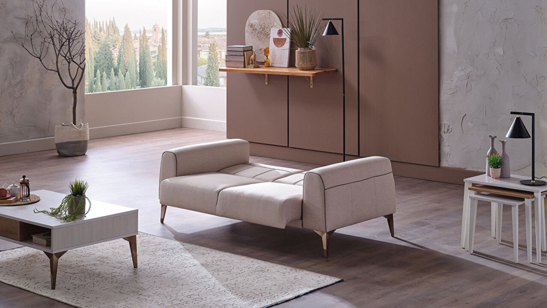 Pandora 2er-Sofa - Creme