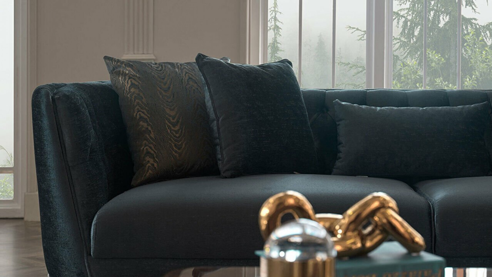 Plaza 3er-Sofa - Kreuzmuster