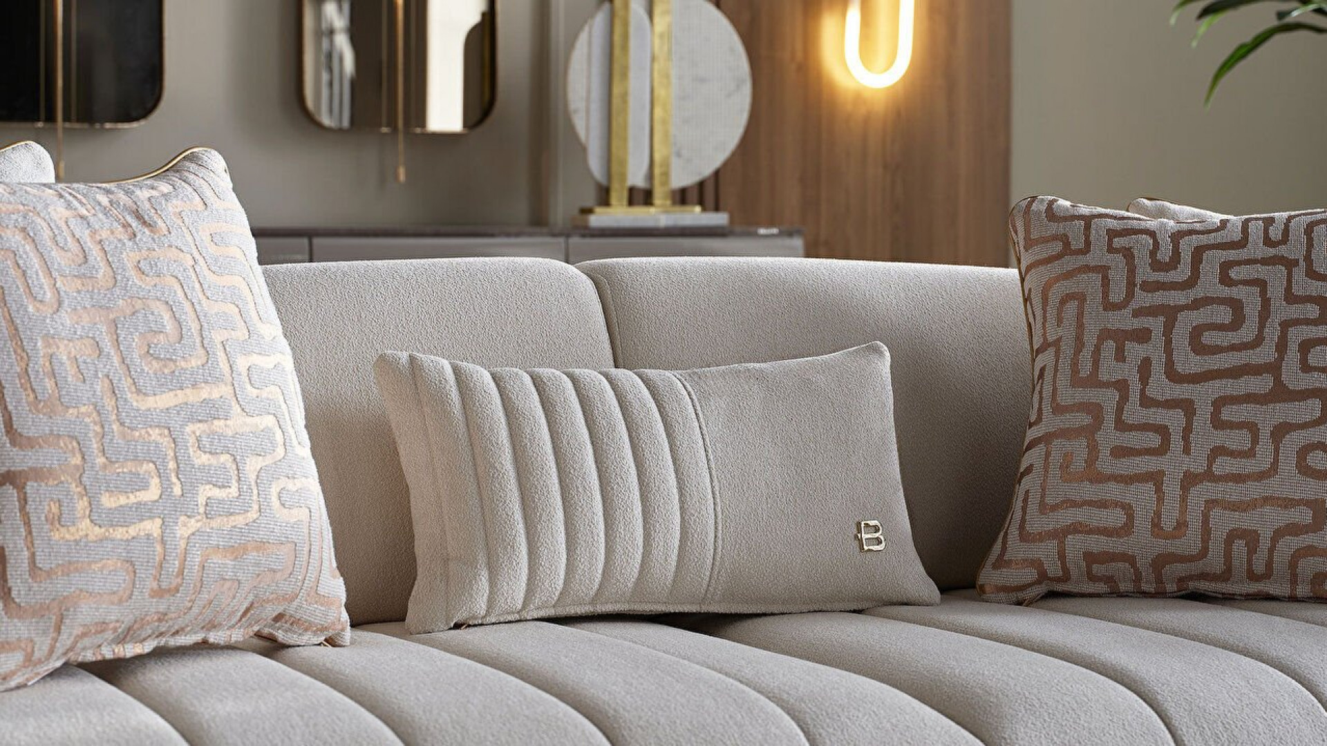 Veronica 3er-Sofa - Creme