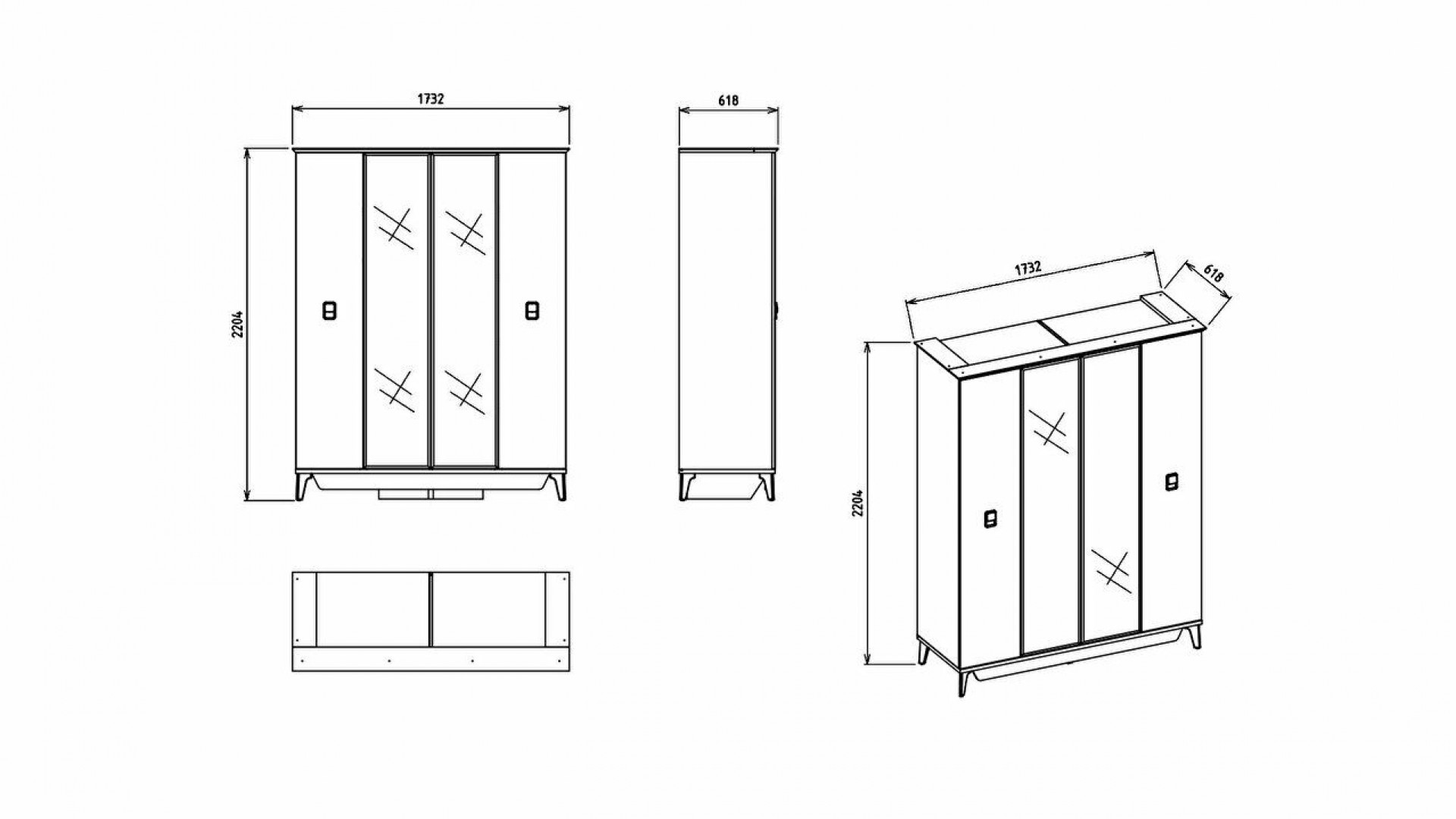 Alvis 4-türiger Schrank