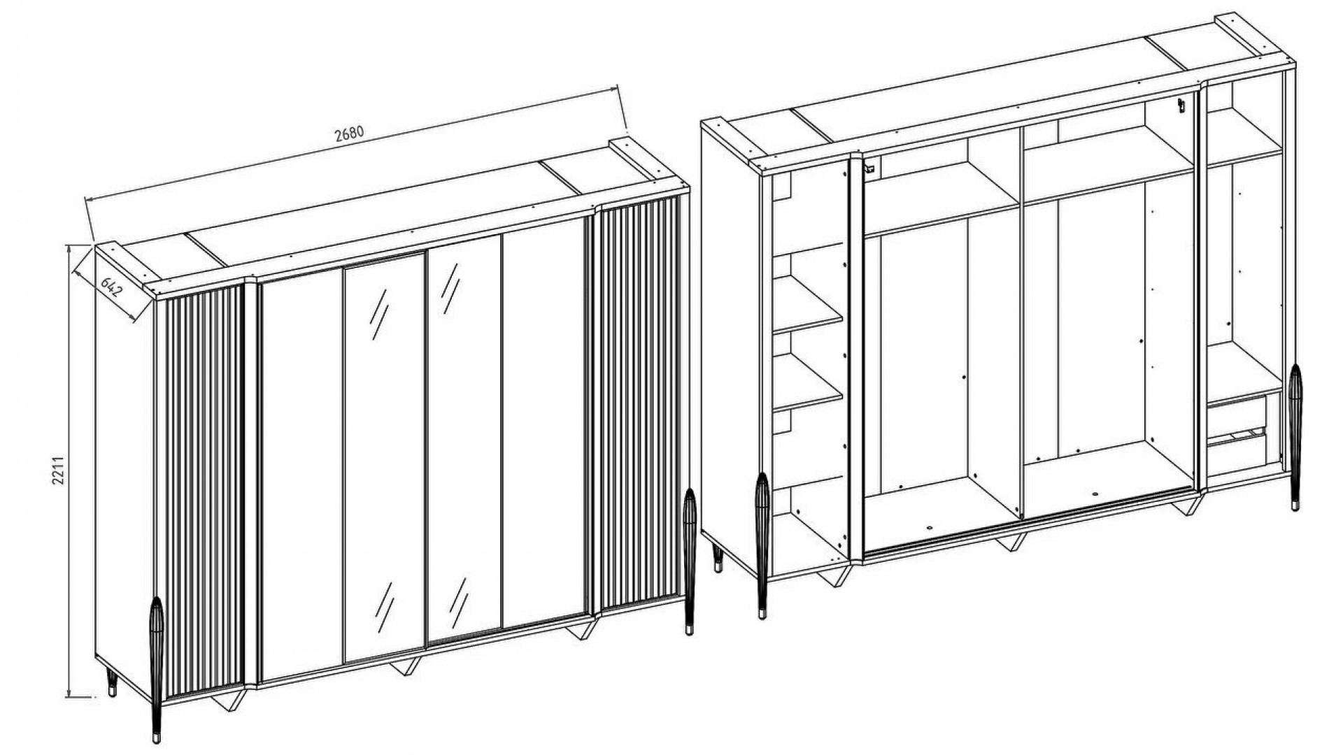 Gravita Schwebetürenschrank
