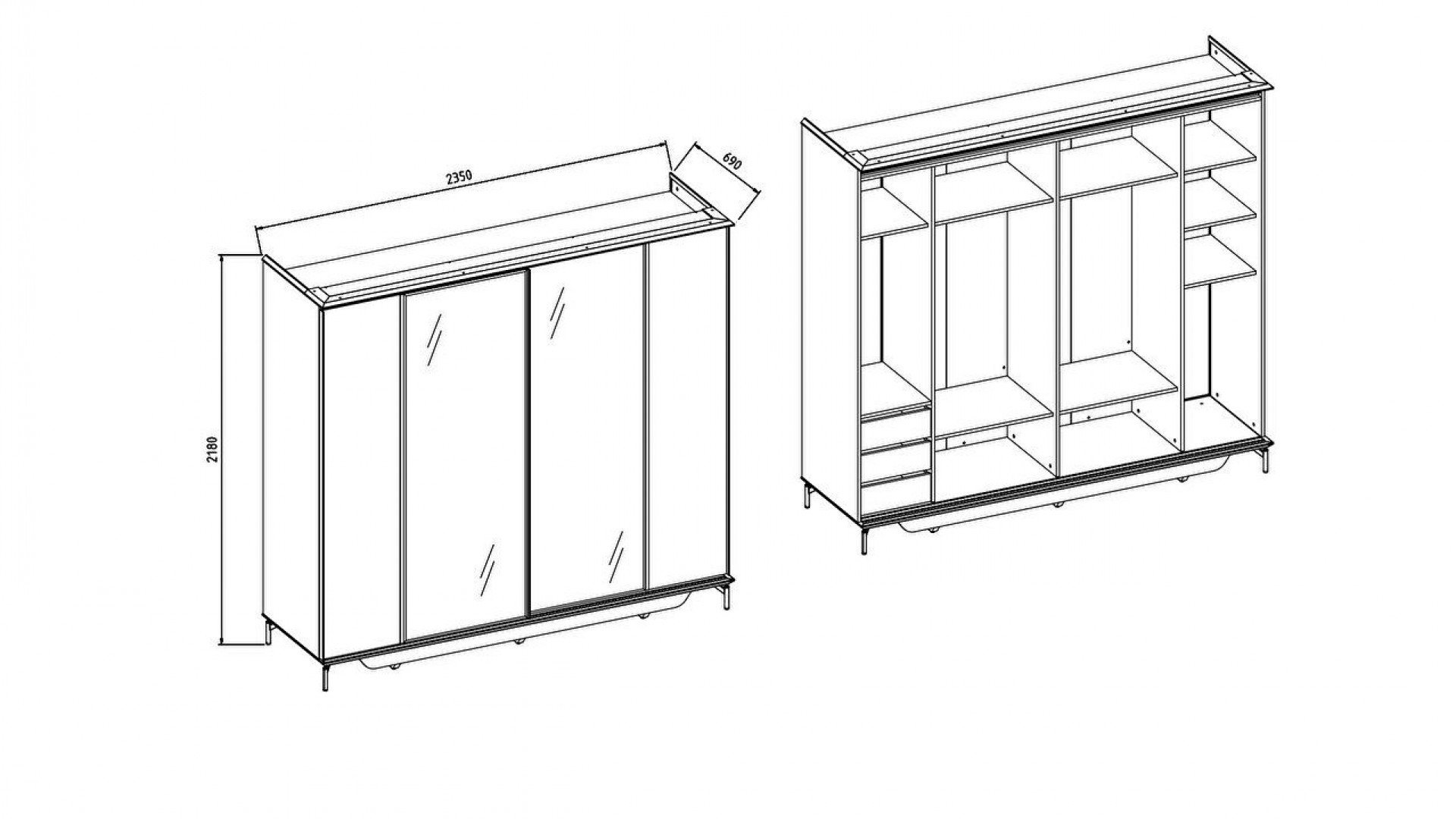 Havana Schwebetürenschrank