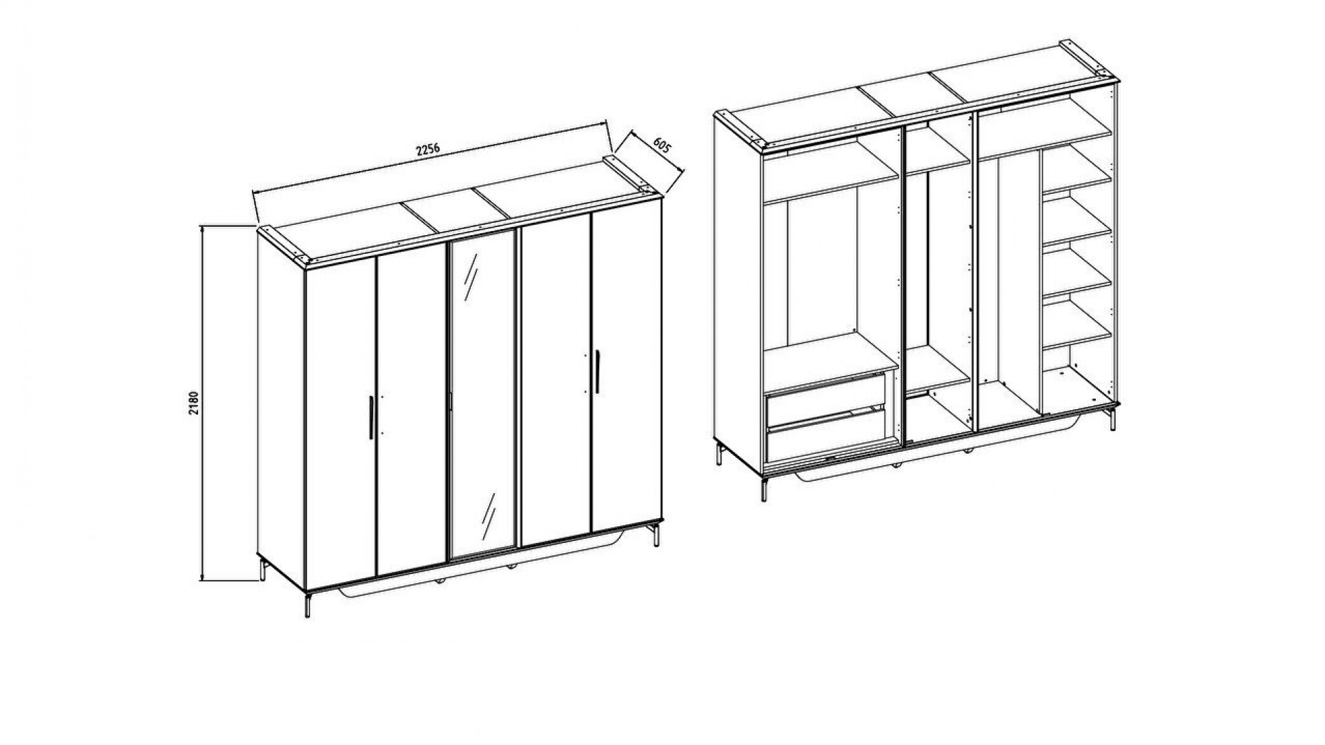 Havana 5-türiger Schrank