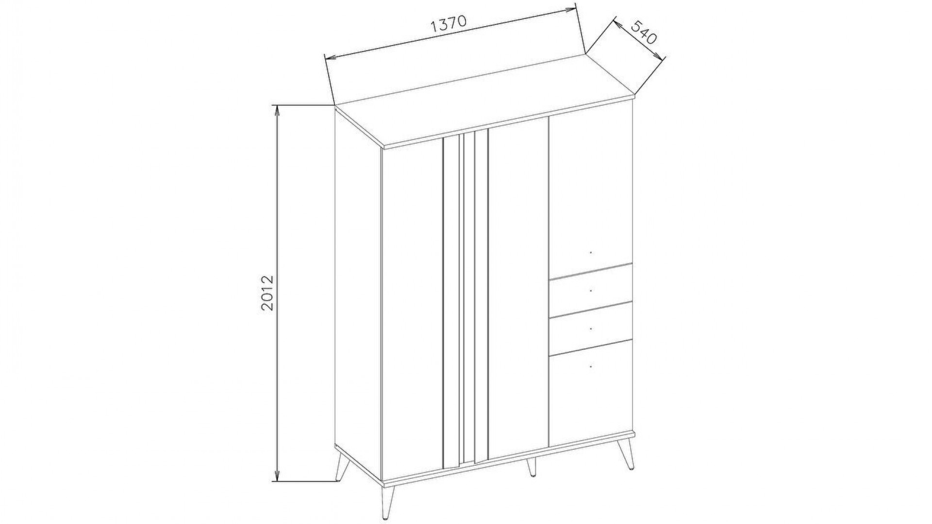 Intro 3-türiger Kleiderschrank