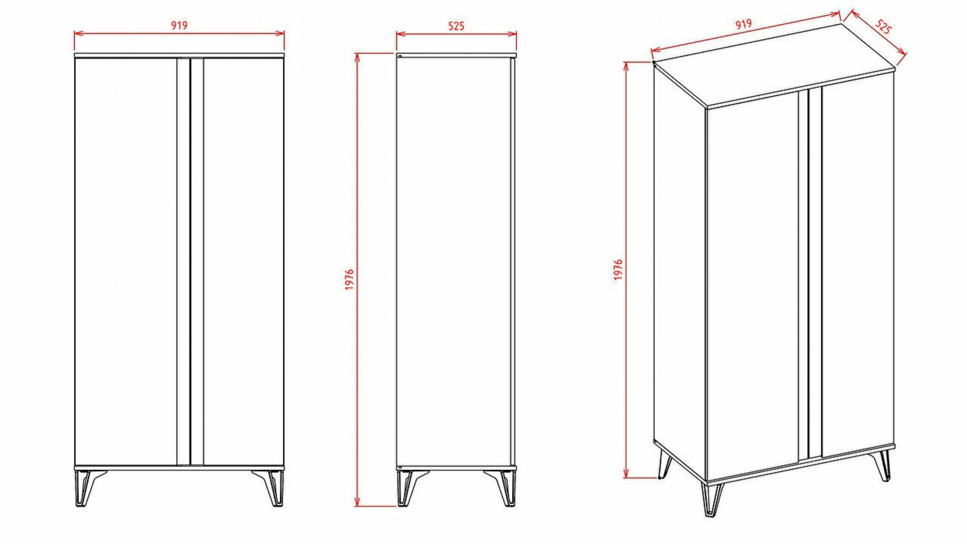 Live 2-türiger Kleiderschrank