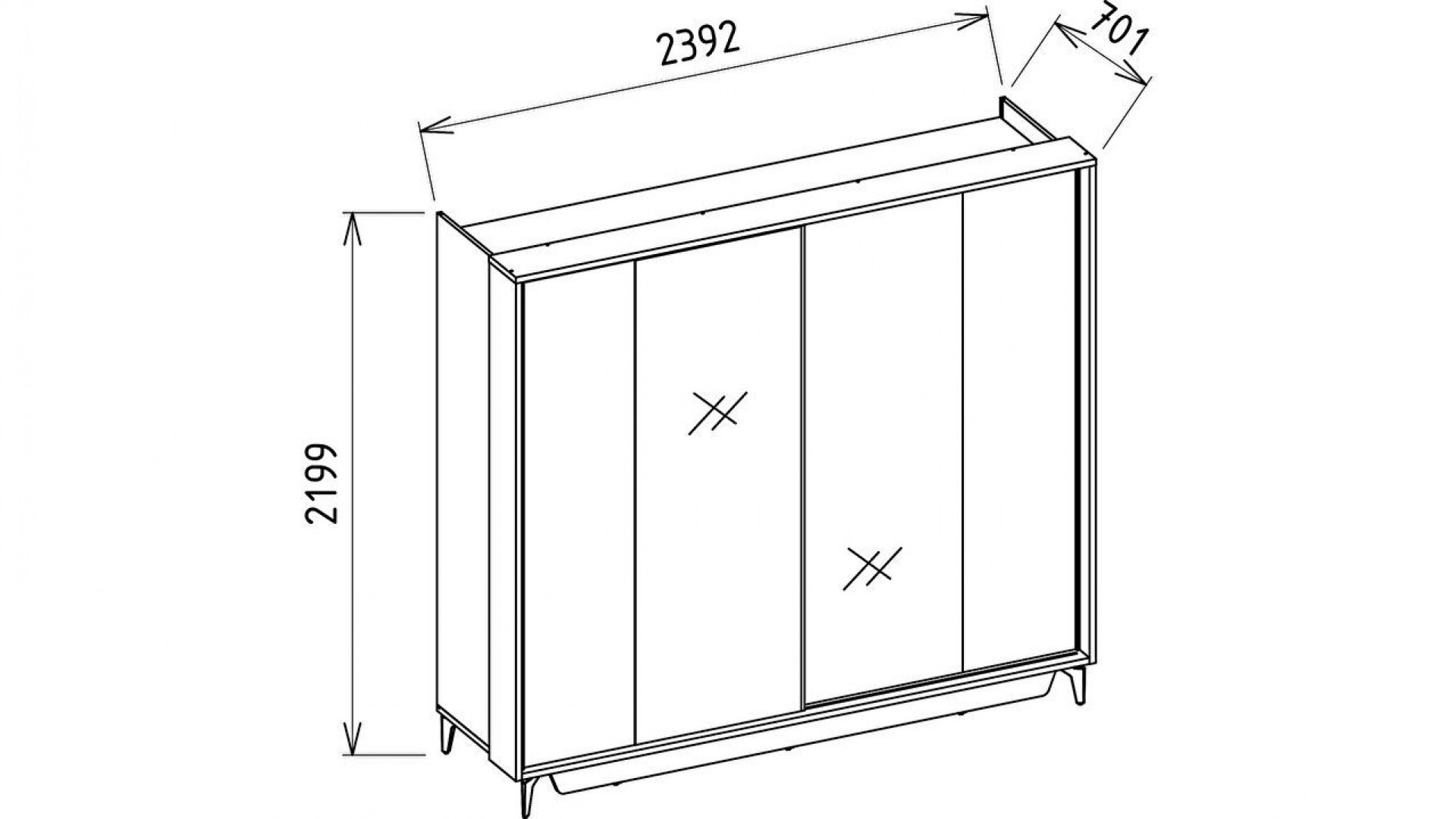 Monaco Schwebetürenschrank