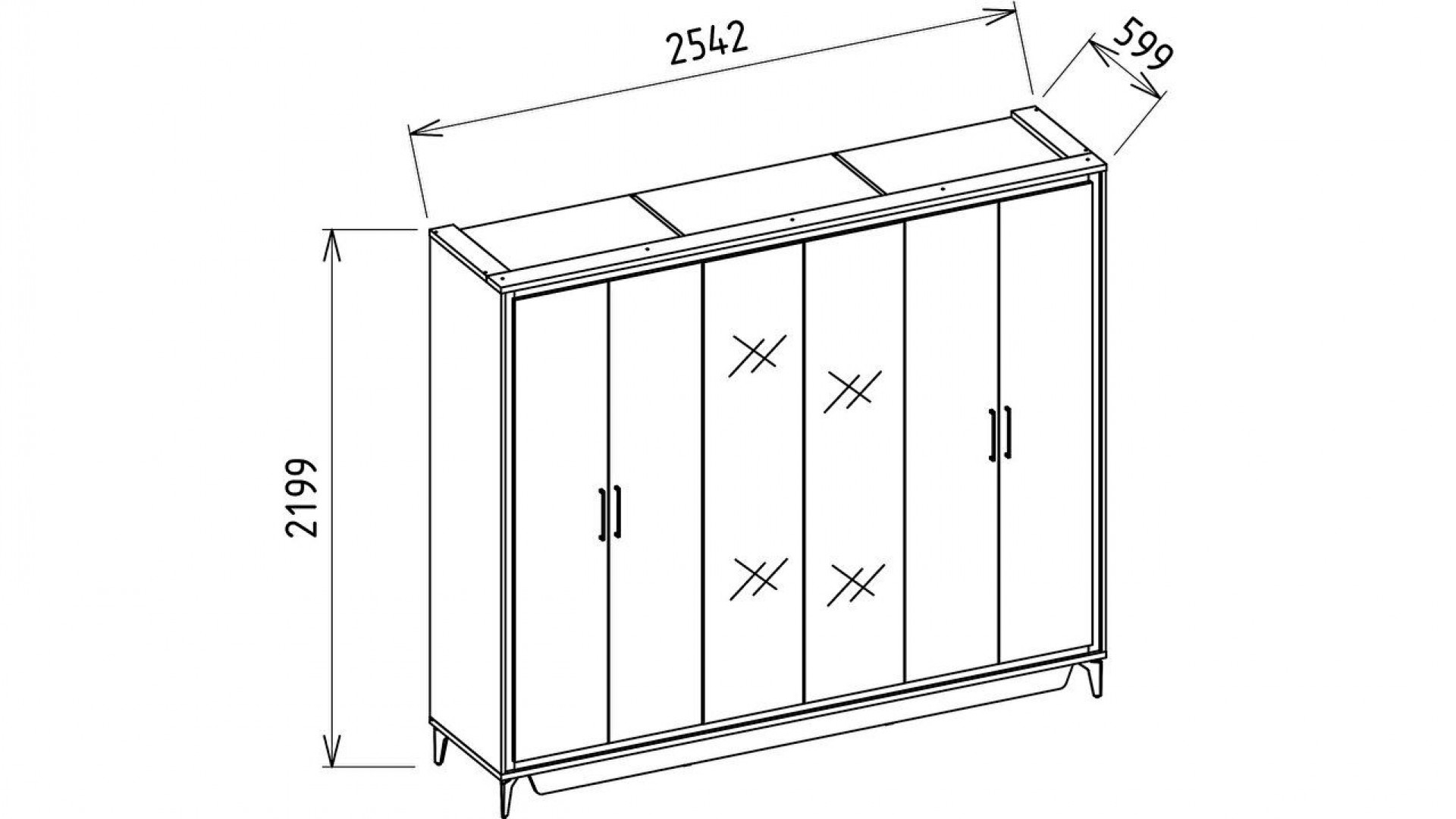 Monaco 6-türiger Schrank