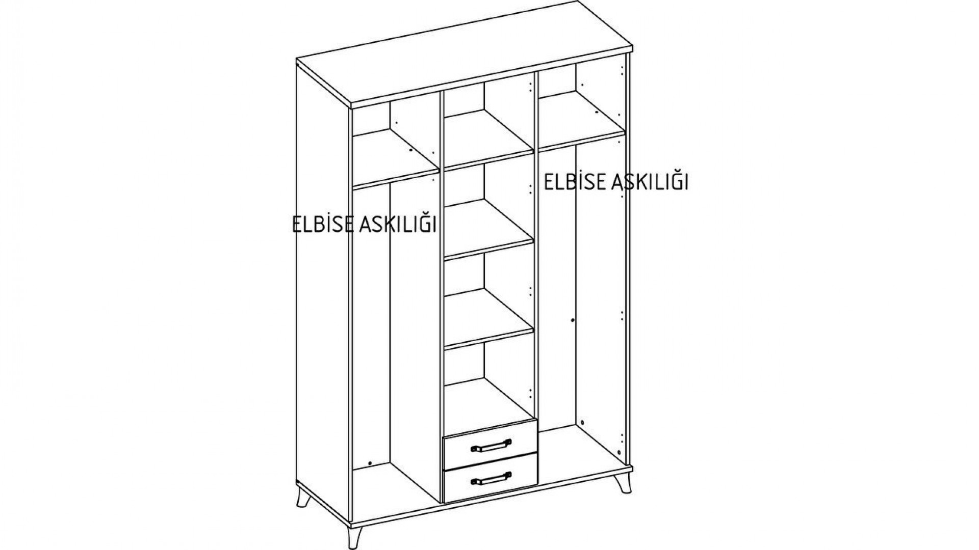 Montes 3-türiger Kleiderschrank