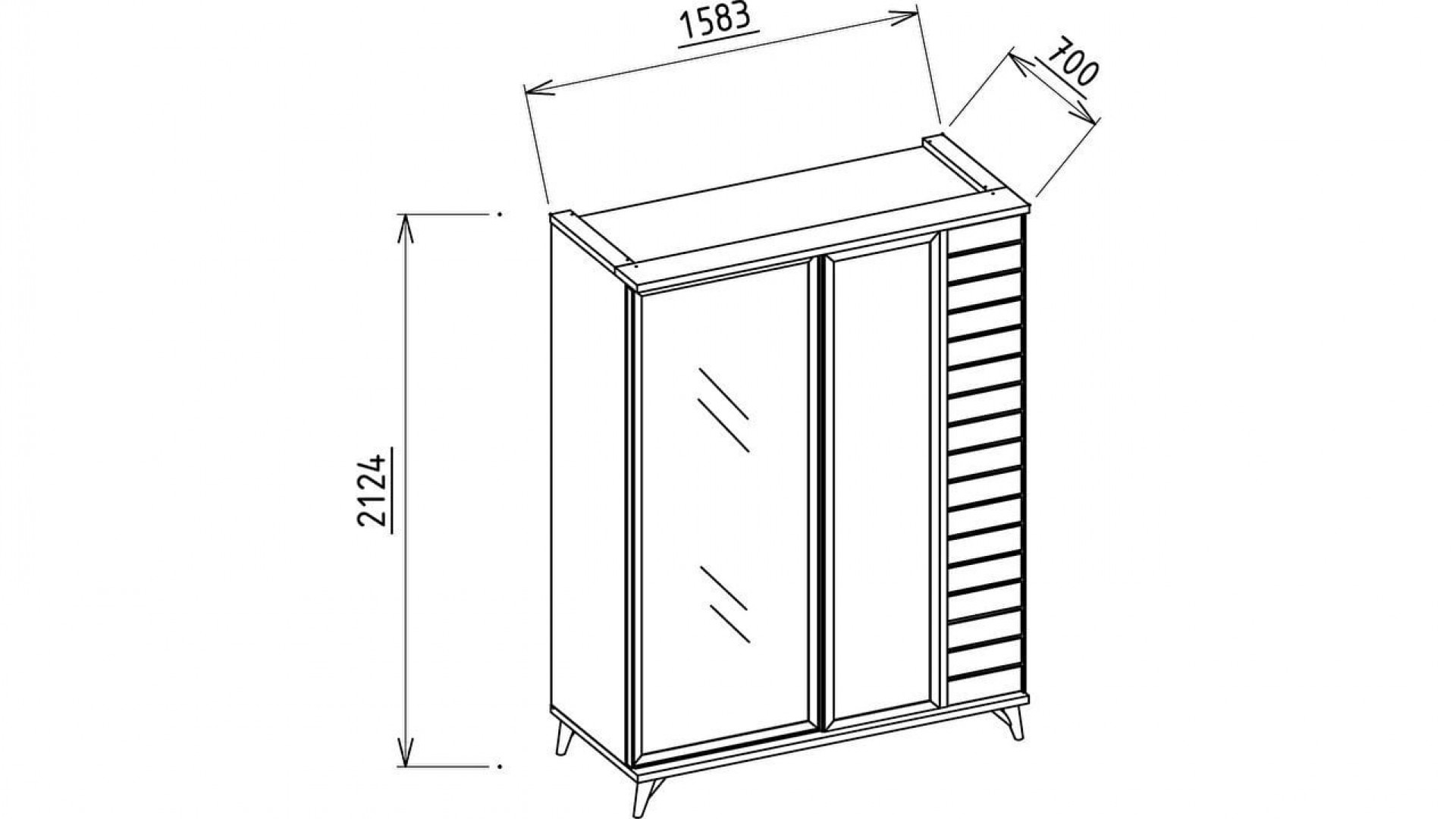 Mavenna Jugendzimmer Schiebetür-Kleiderschrank