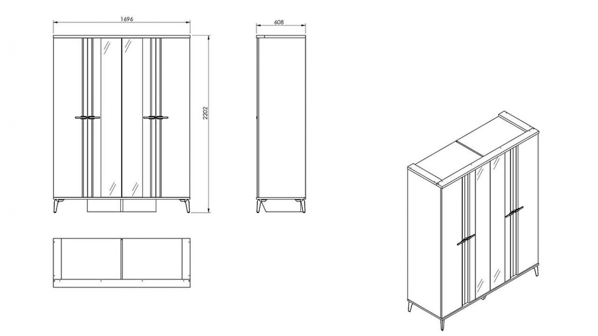 Palermo 4-türiger Schrank