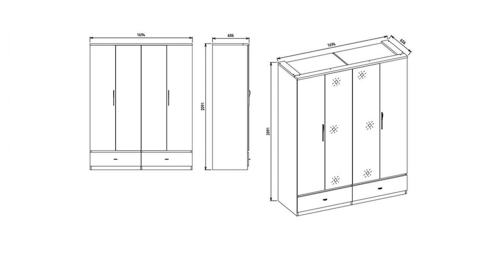 Pandora 4-türiger Schrank