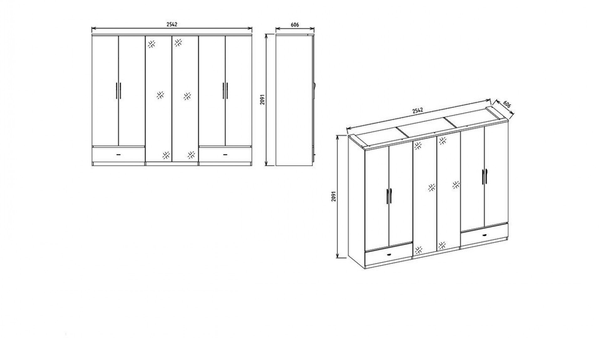 Pandora 6-türiger Schrank