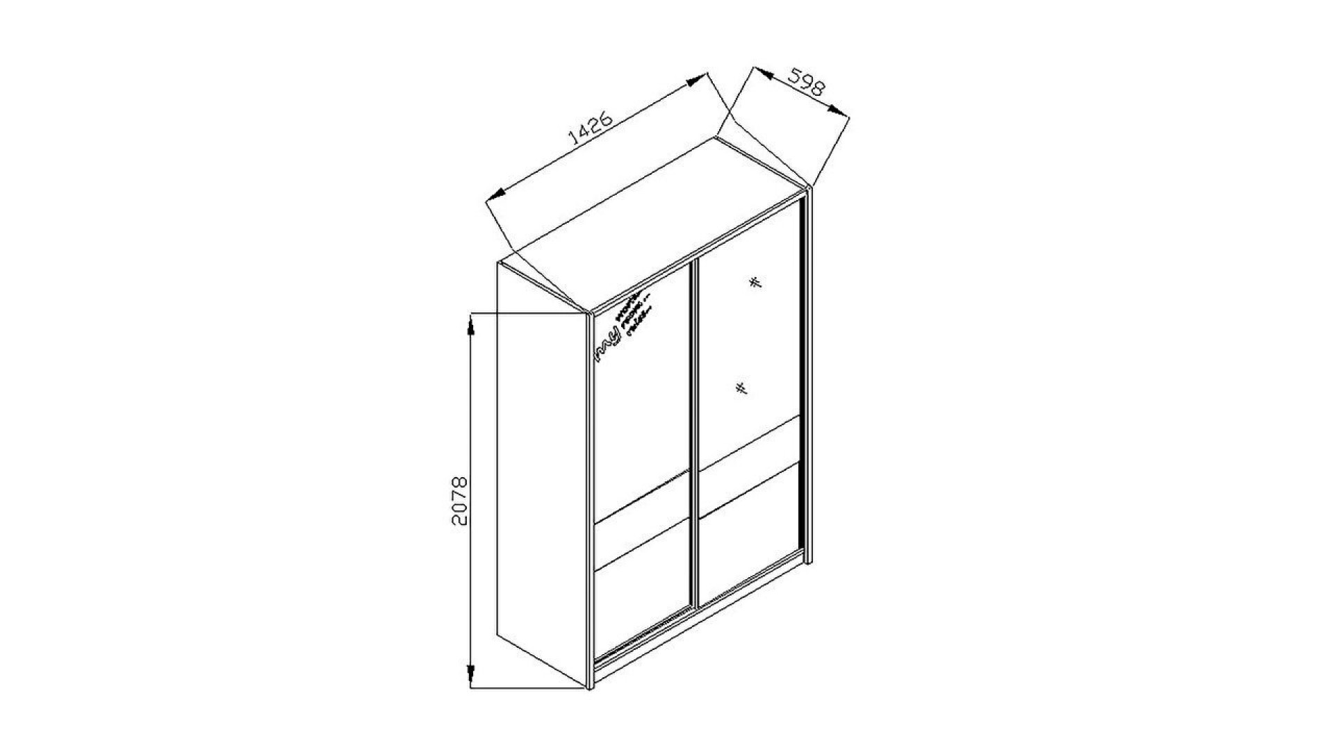 Portivo Jugendzimmer Schiebetür-Kleiderschrank