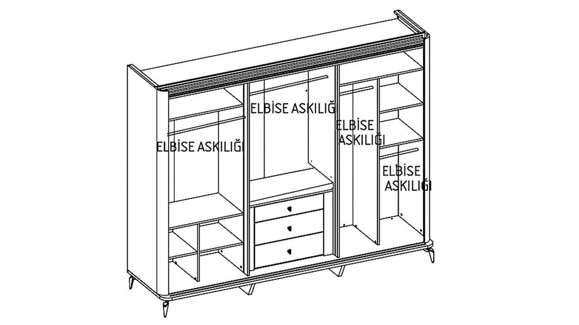 Plaza Schwebetürenschrank - Eiche
