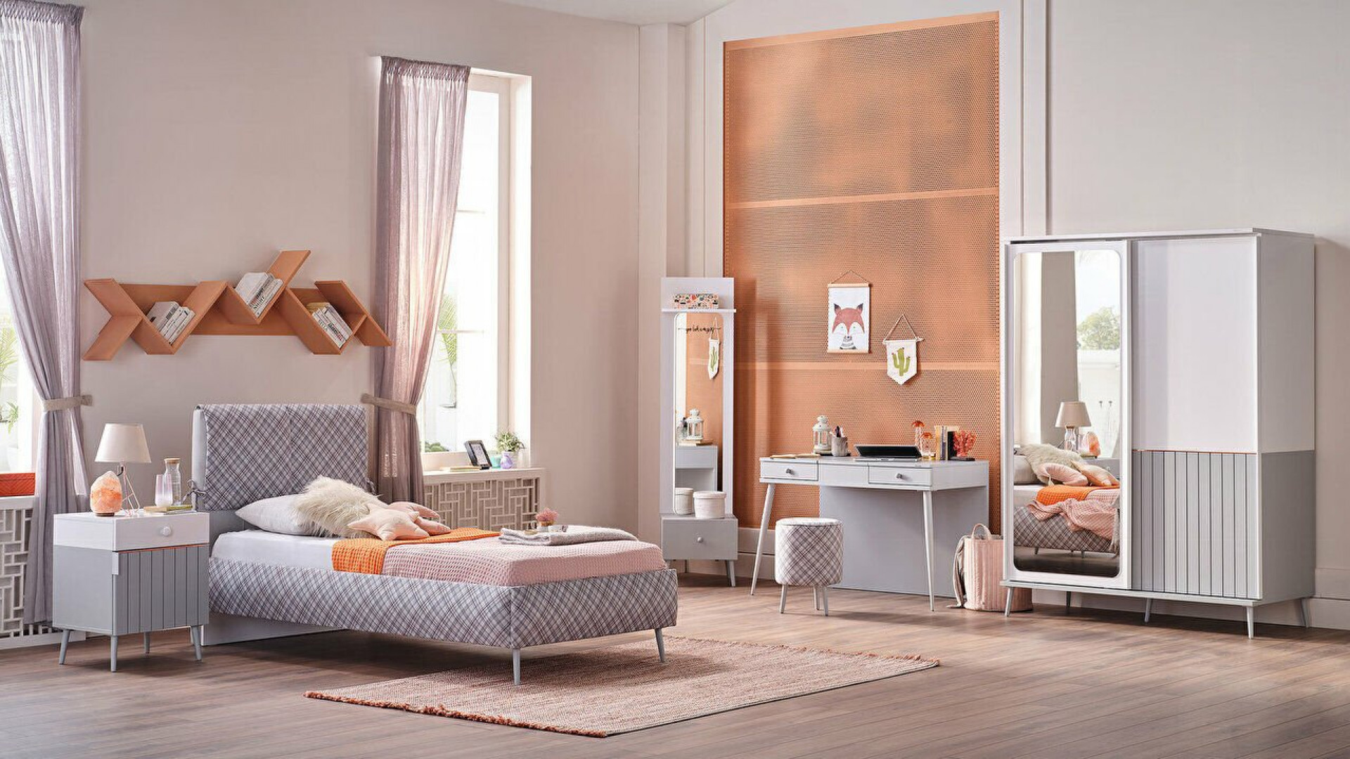 Selina Jugendzimmer Schiebetür-Kleiderschrank