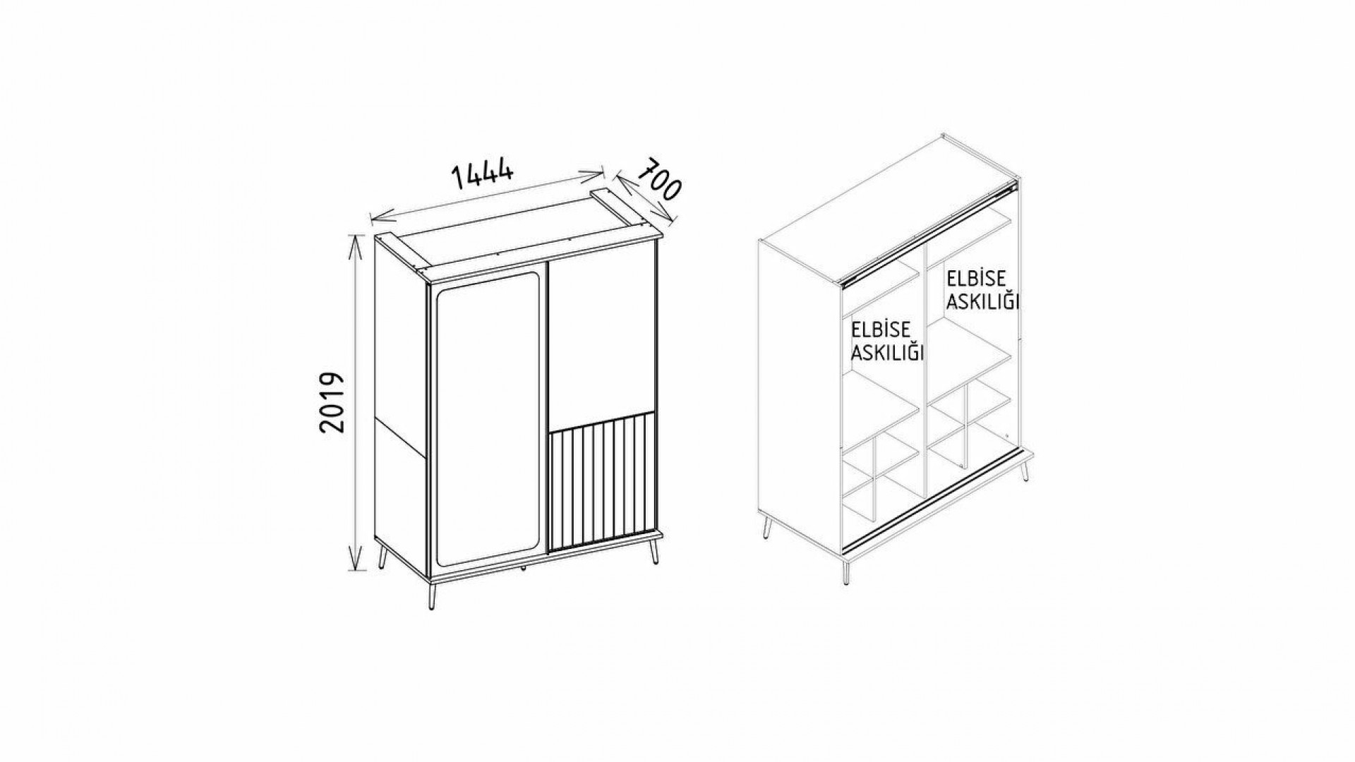 Selina Jugendzimmer Schiebetür-Kleiderschrank