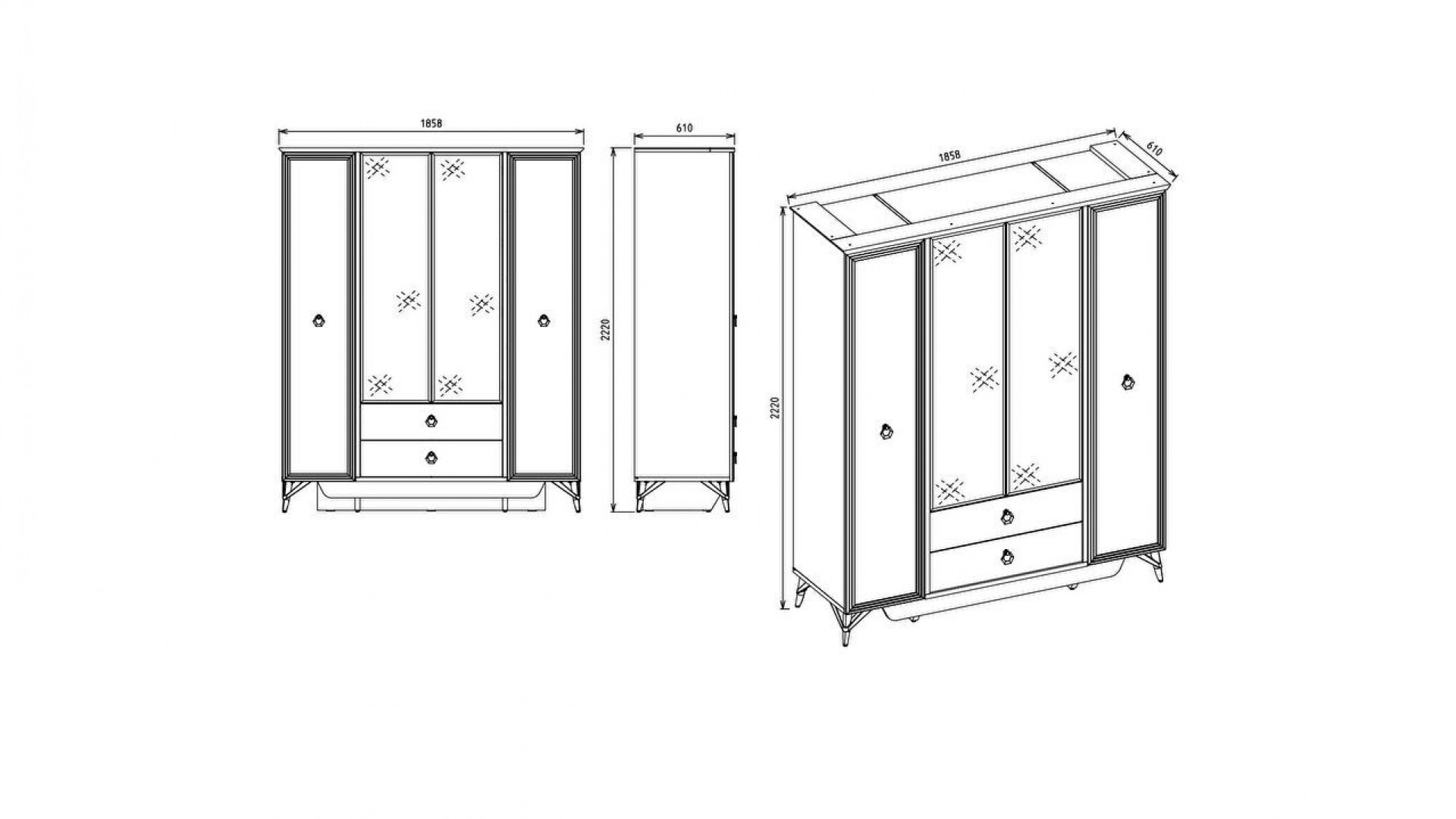 Valencia 4-türiger Schrank
