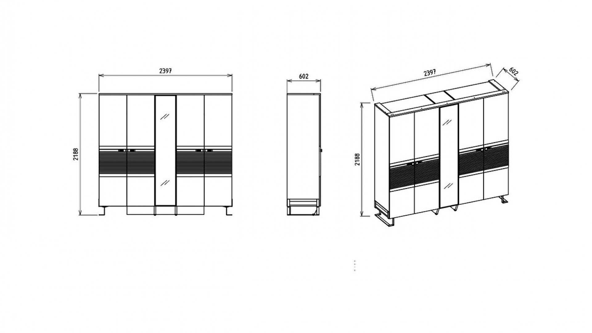 Veronica 5-türiger Schrank
