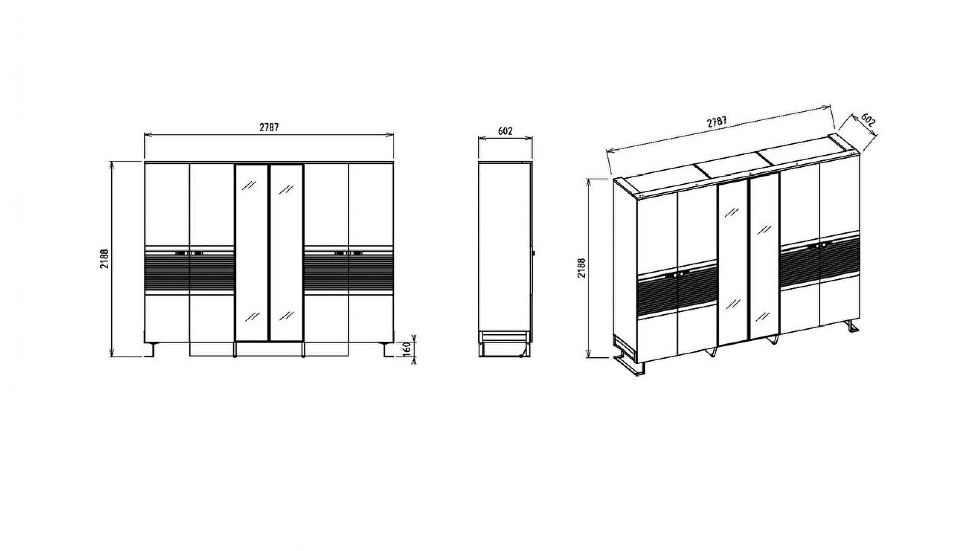 Veronica 6-türiger Schrank