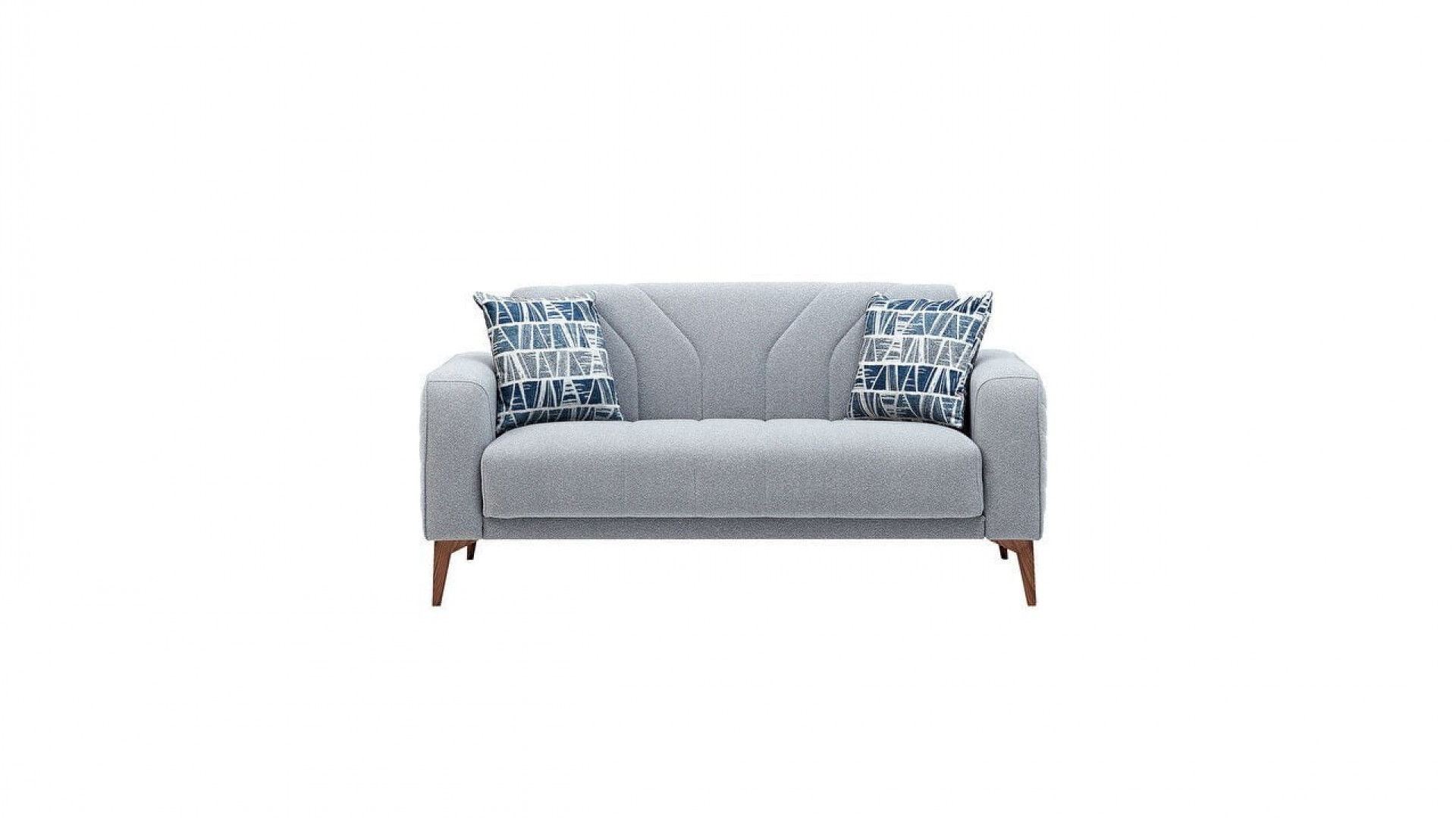 Mathias 2er-Sofa - Blaue Kissen