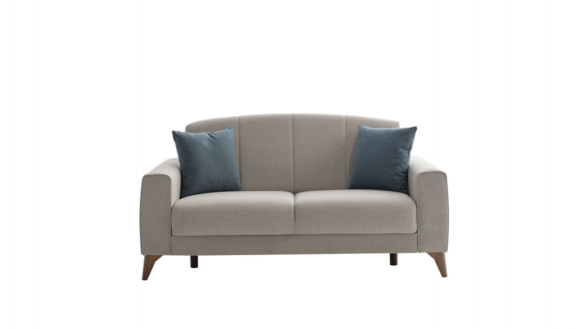 Nilya 2er-Sofa Creme - Blau