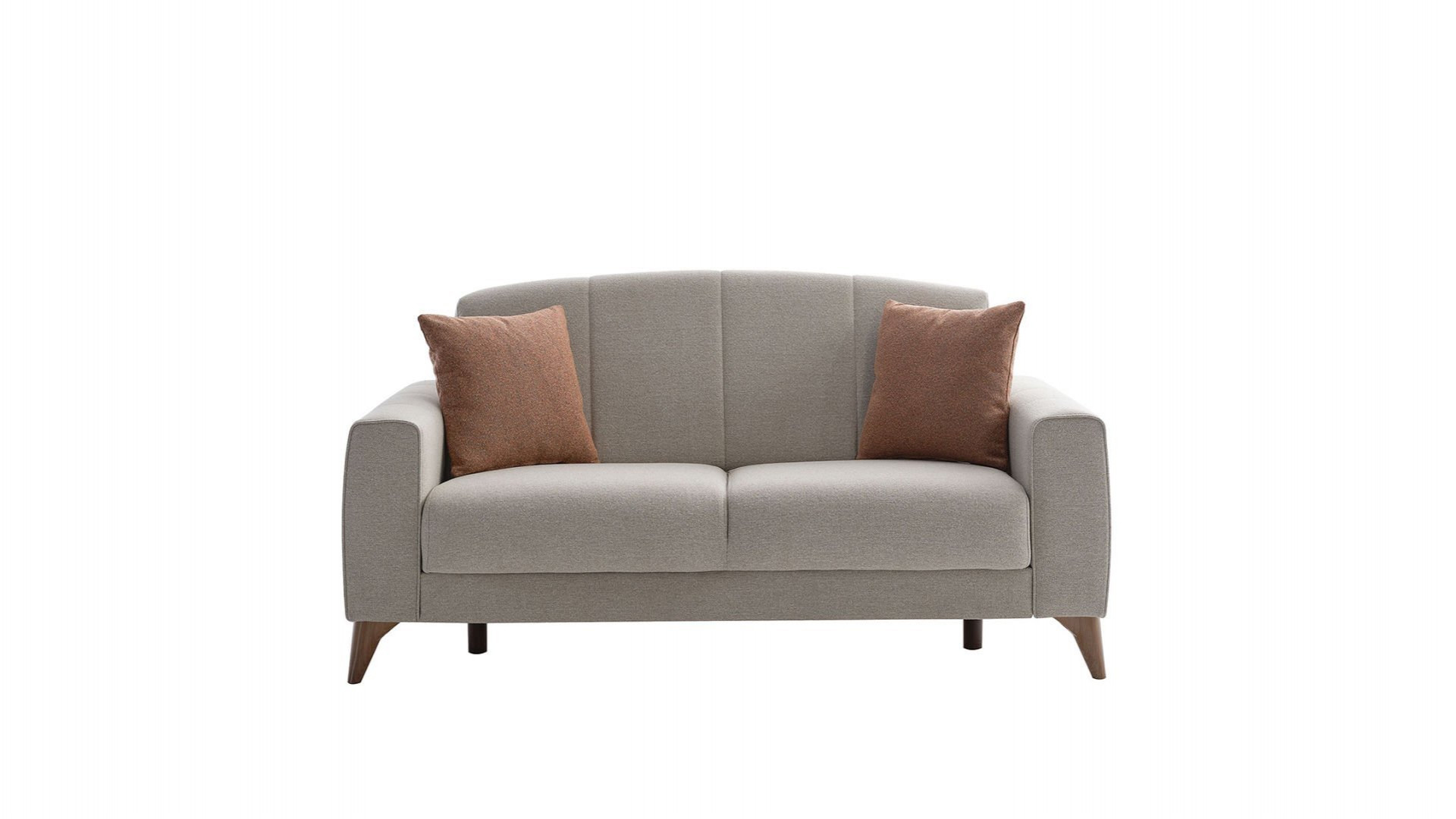 Nilya 2er-Sofa Creme - Ziegelrot